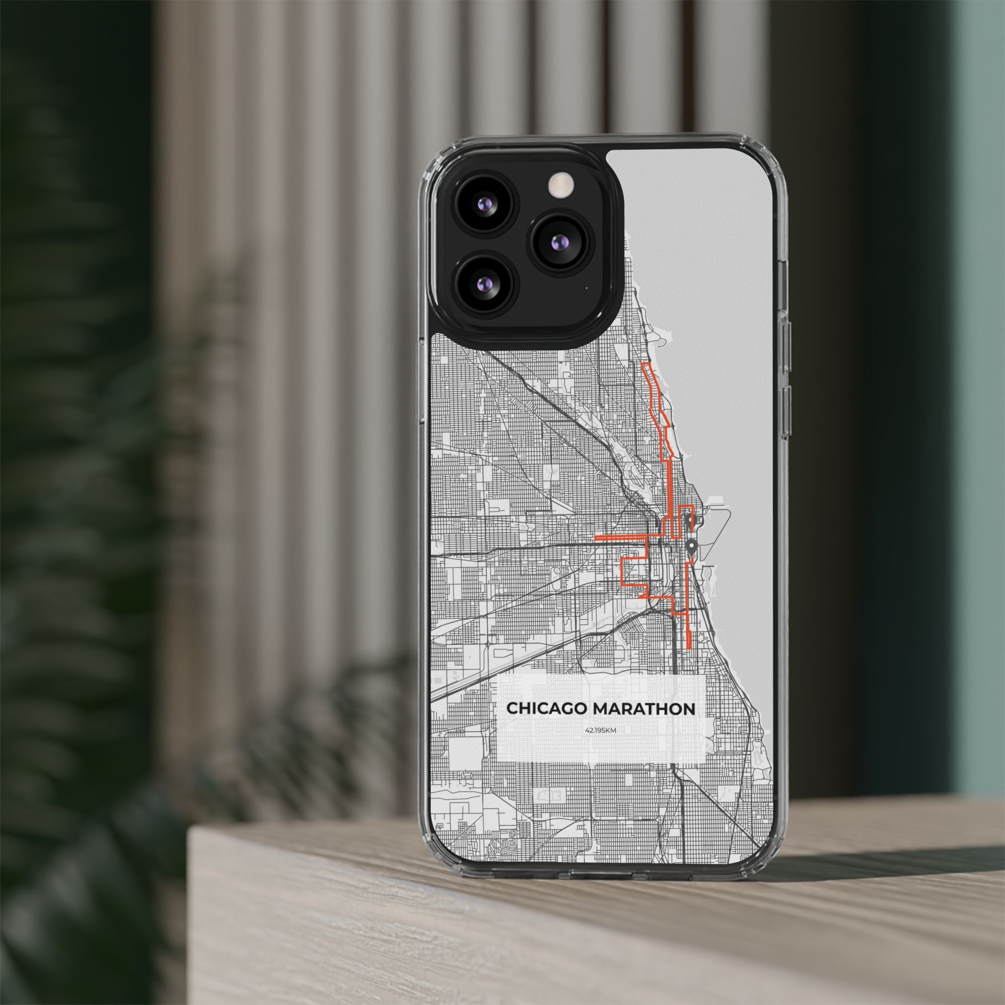Chicago Marathon Route Clear Impact-Resistant Phone Case