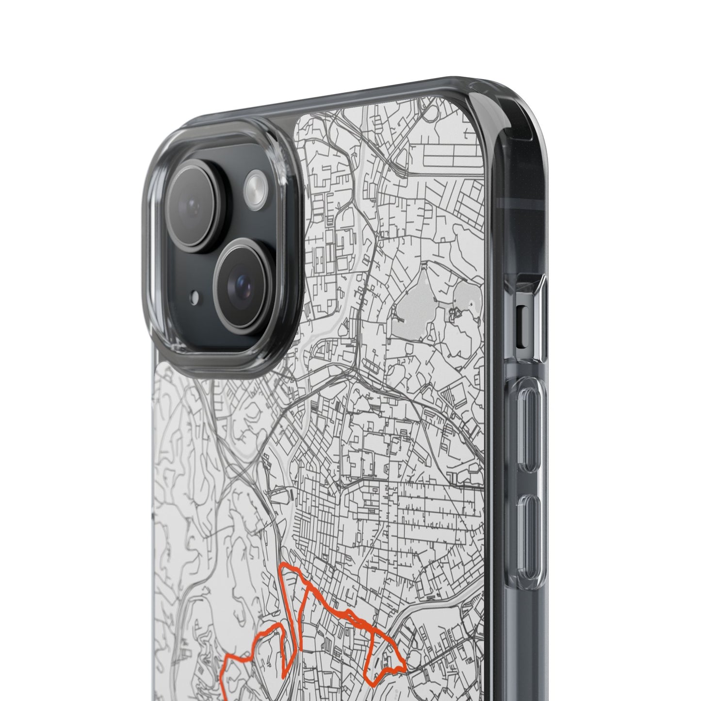 Customized Marathon Route Clear Impact-Resistant Phone Case