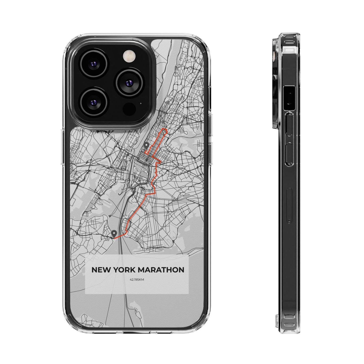 New York Marathon Route Clear Impact-Resistant Phone Case