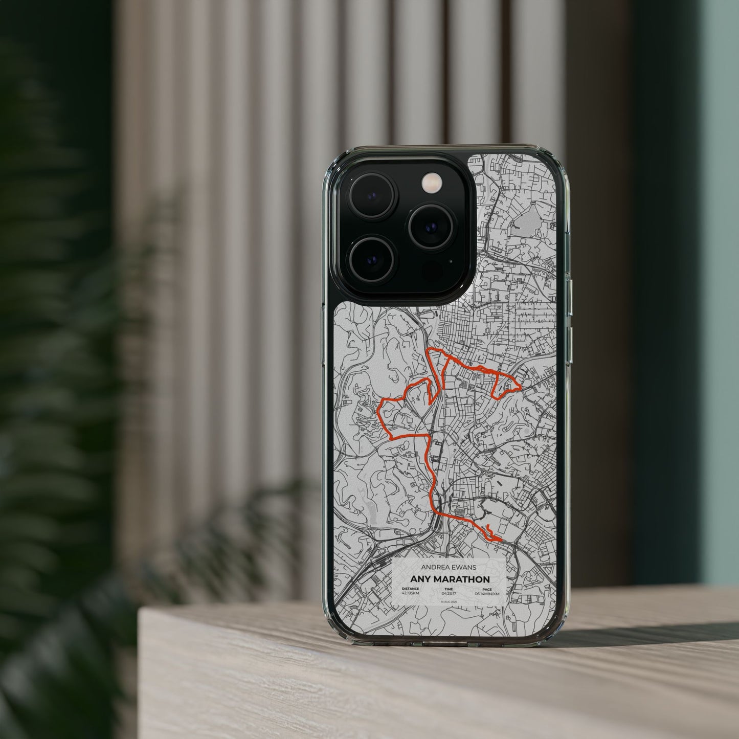 Customized Marathon Route Clear Impact-Resistant Phone Case