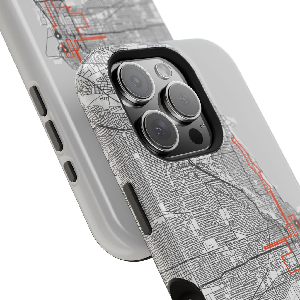 Chicago Marathon Route Magnetic Impact-Resistant Phone Case