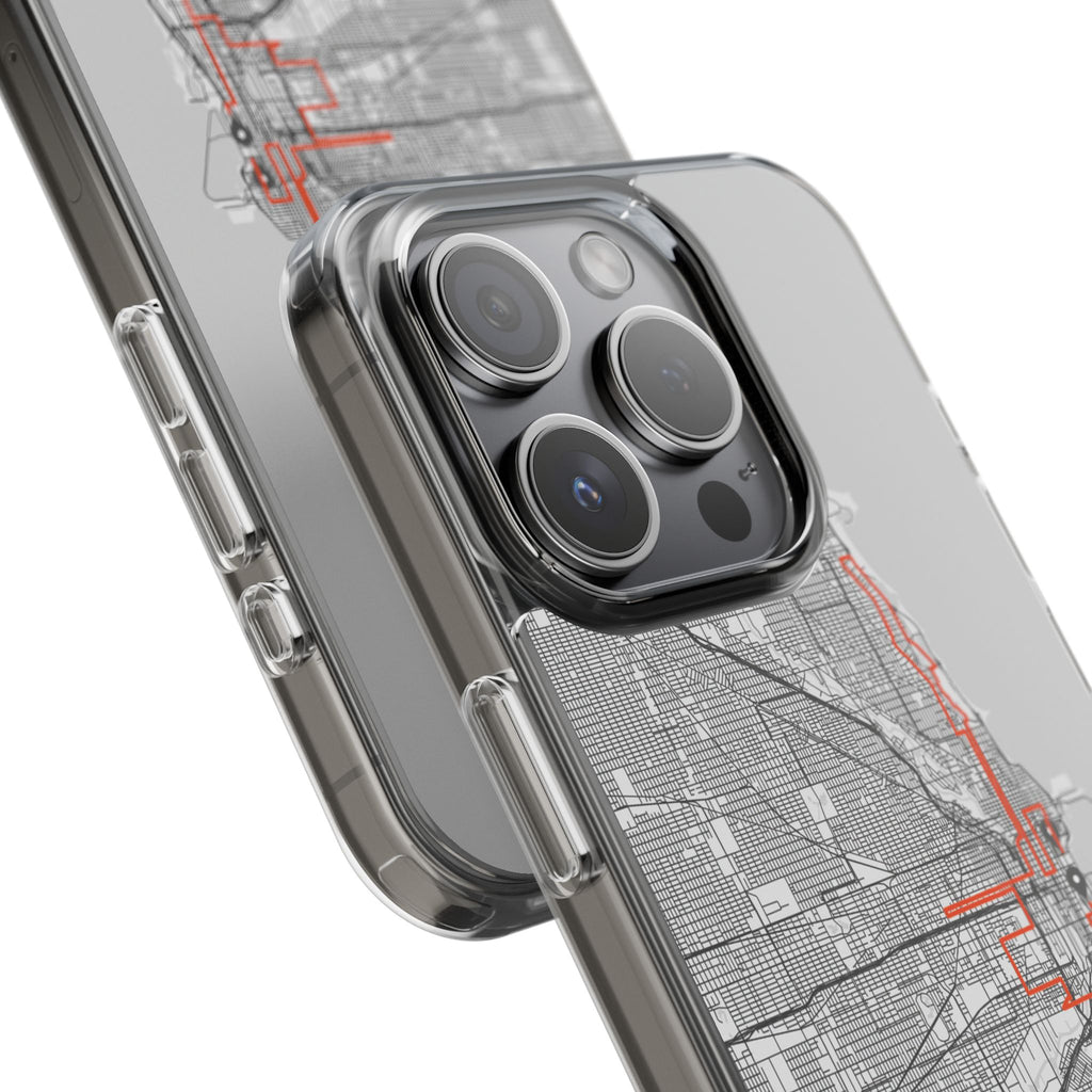 Chicago Marathon Route Clear Impact-Resistant Phone Case