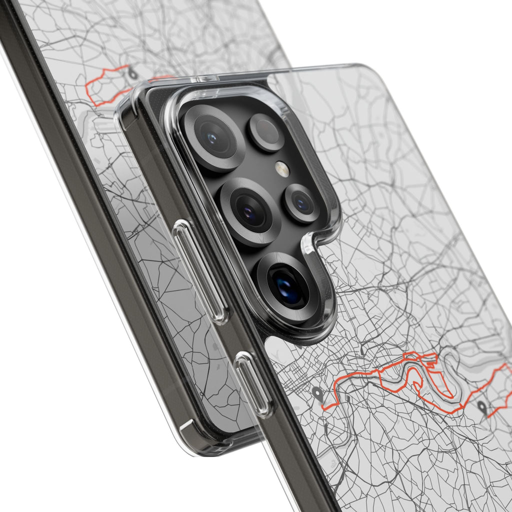 London Marathon Route Clear Impact-Resistant Phone Case