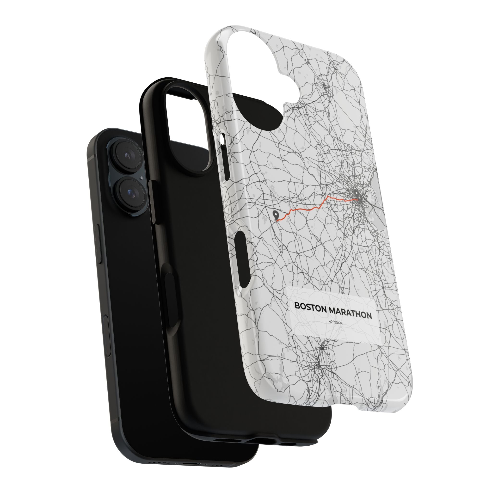 Boston Marathon Route Tough Phone Case