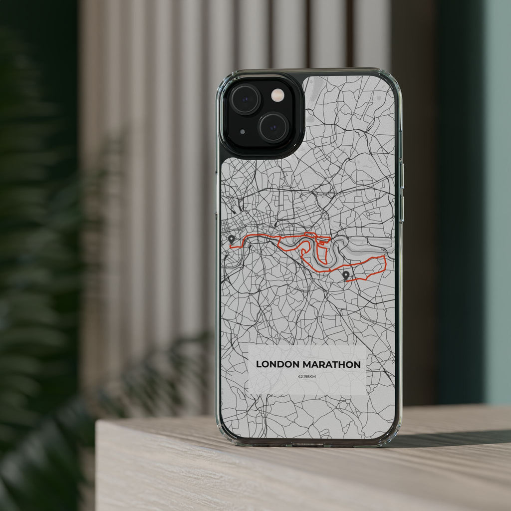 London Marathon Route Clear Impact-Resistant Phone Case