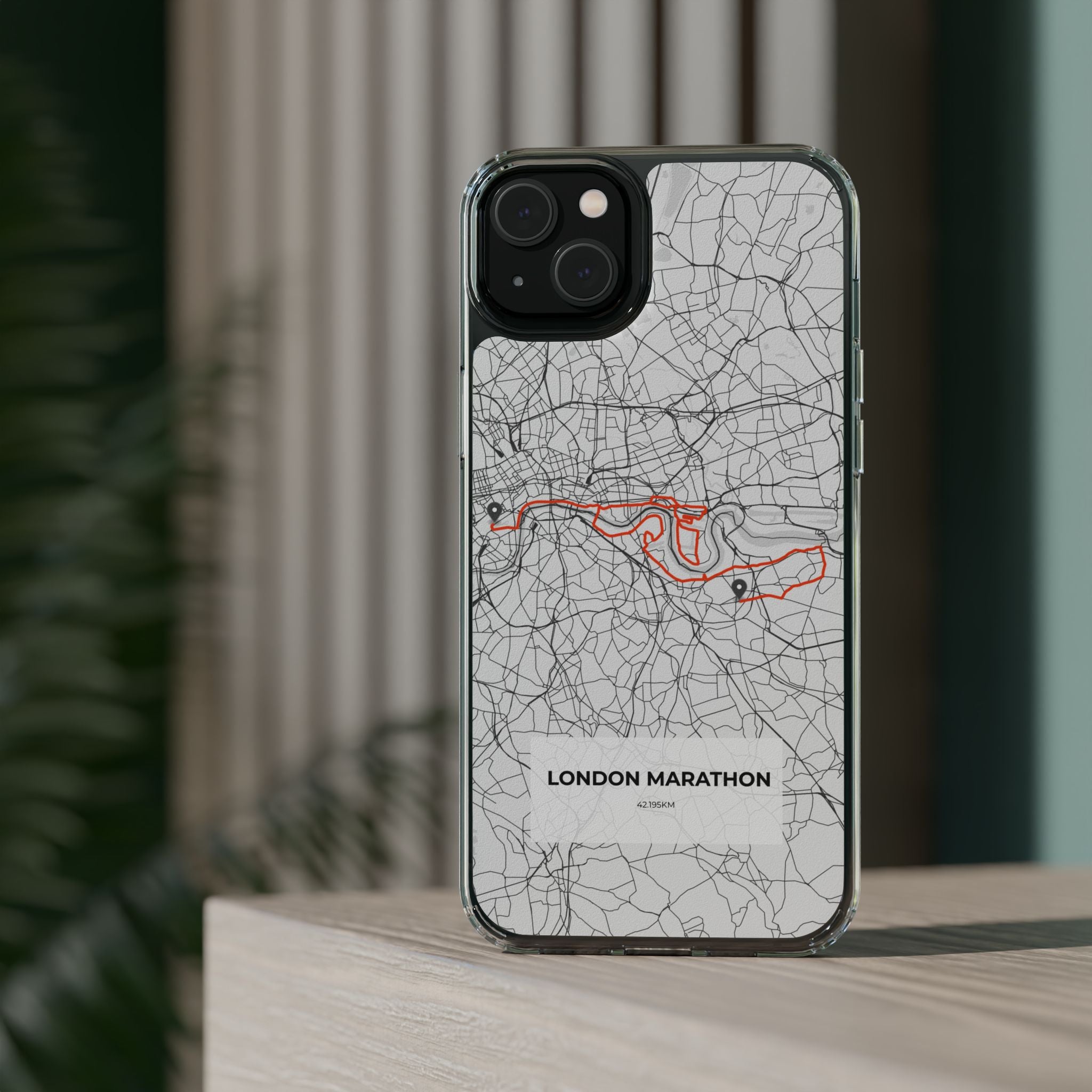 London Marathon Route Clear Impact-Resistant Phone Case