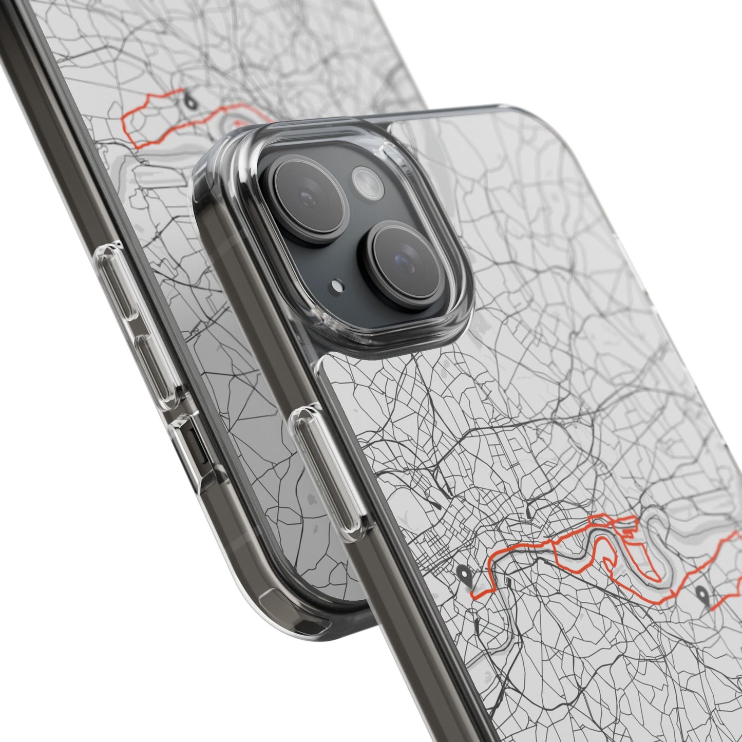 London Marathon Route Clear Impact-Resistant Phone Case