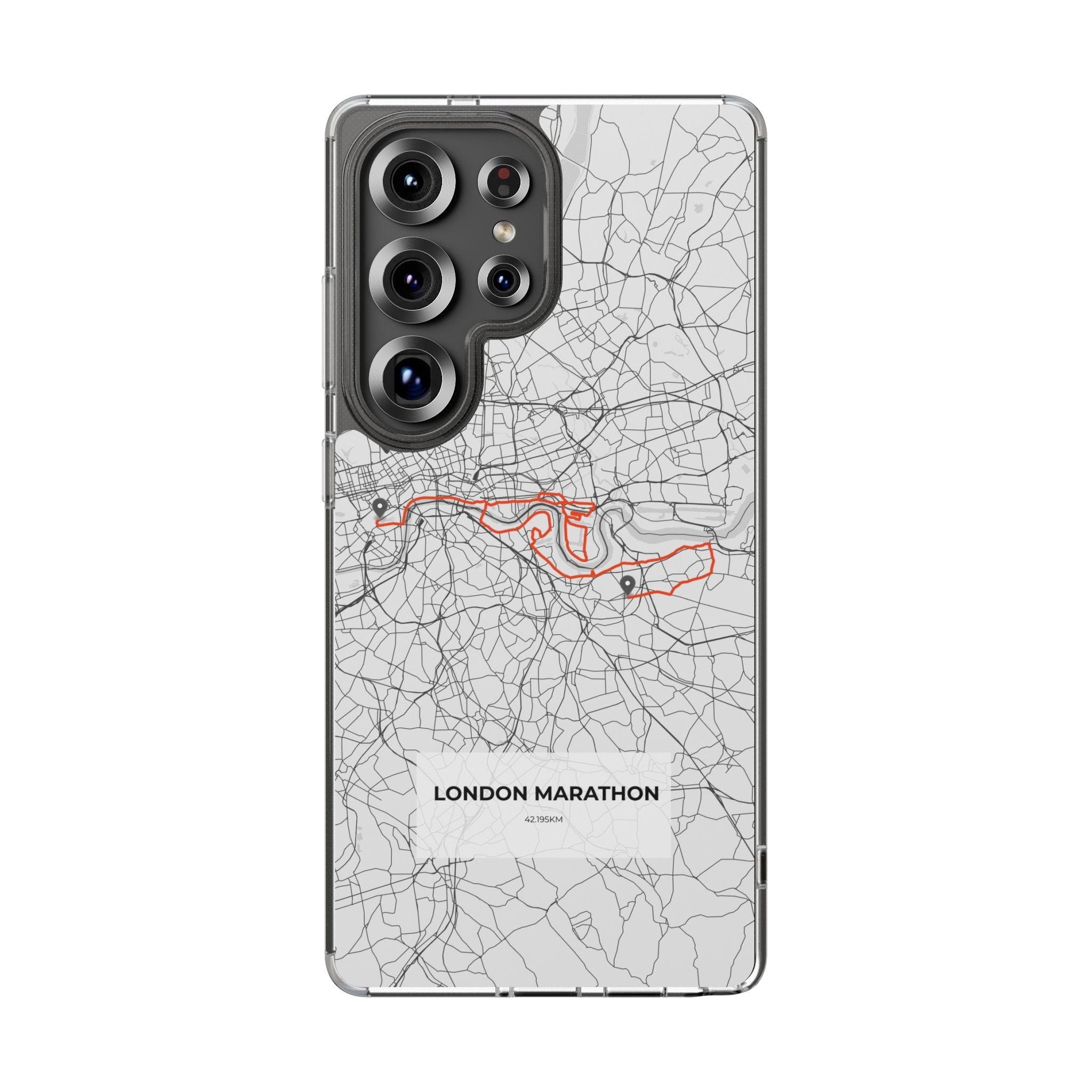 London Marathon Route Clear Impact-Resistant Phone Case