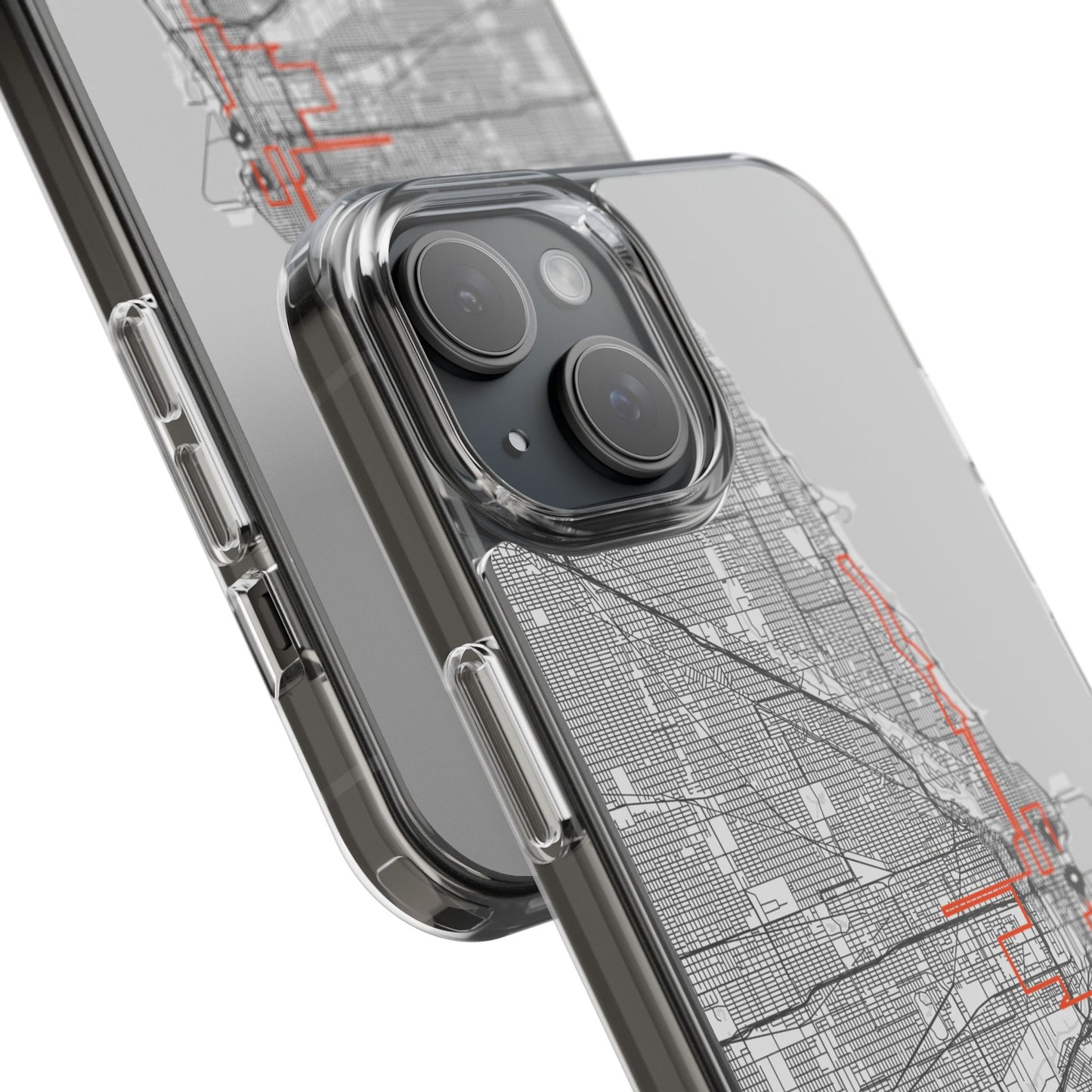 Chicago Marathon Route Clear Impact-Resistant Phone Case