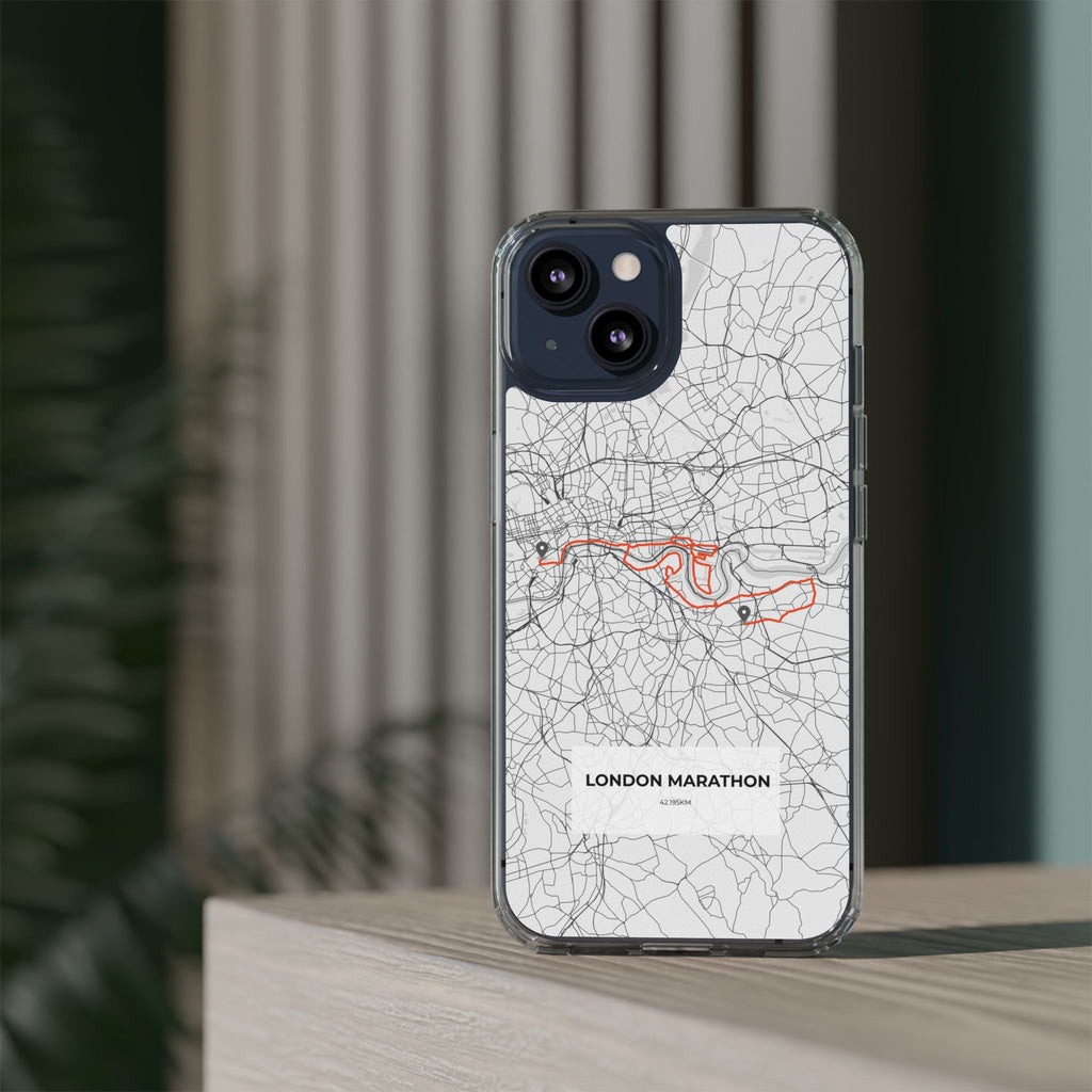 London Marathon Route Clear Impact-Resistant Phone Case