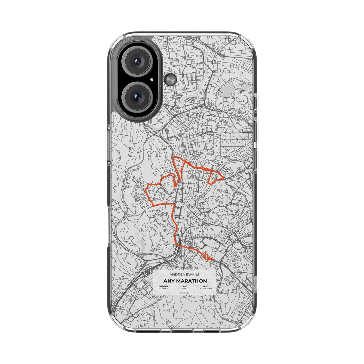 Customized Marathon Route Clear Impact-Resistant Phone Case
