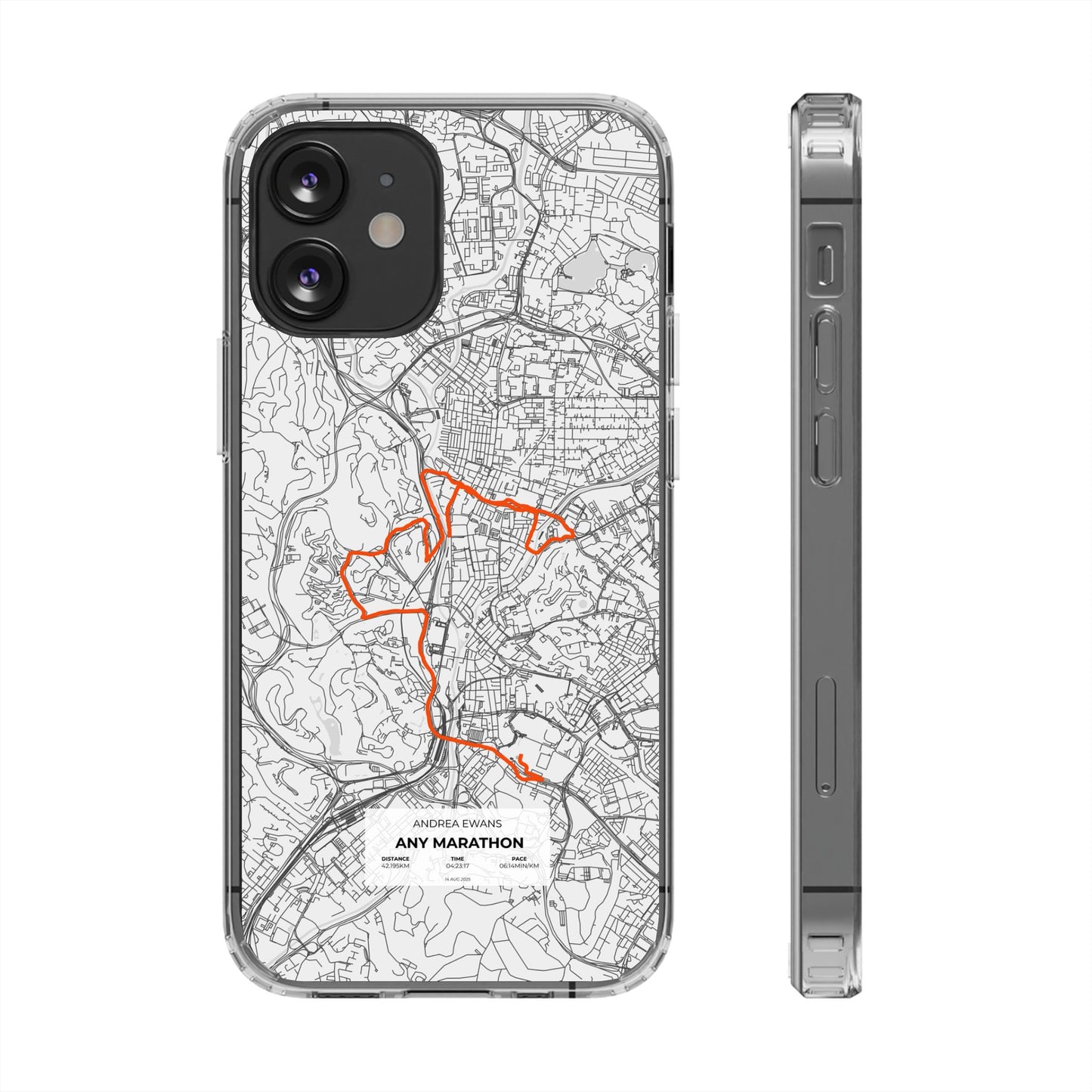 Customized Marathon Route Clear Impact-Resistant Phone Case
