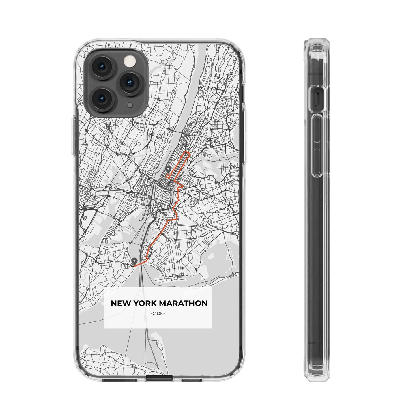 New York Marathon Route Clear Impact-Resistant Phone Case