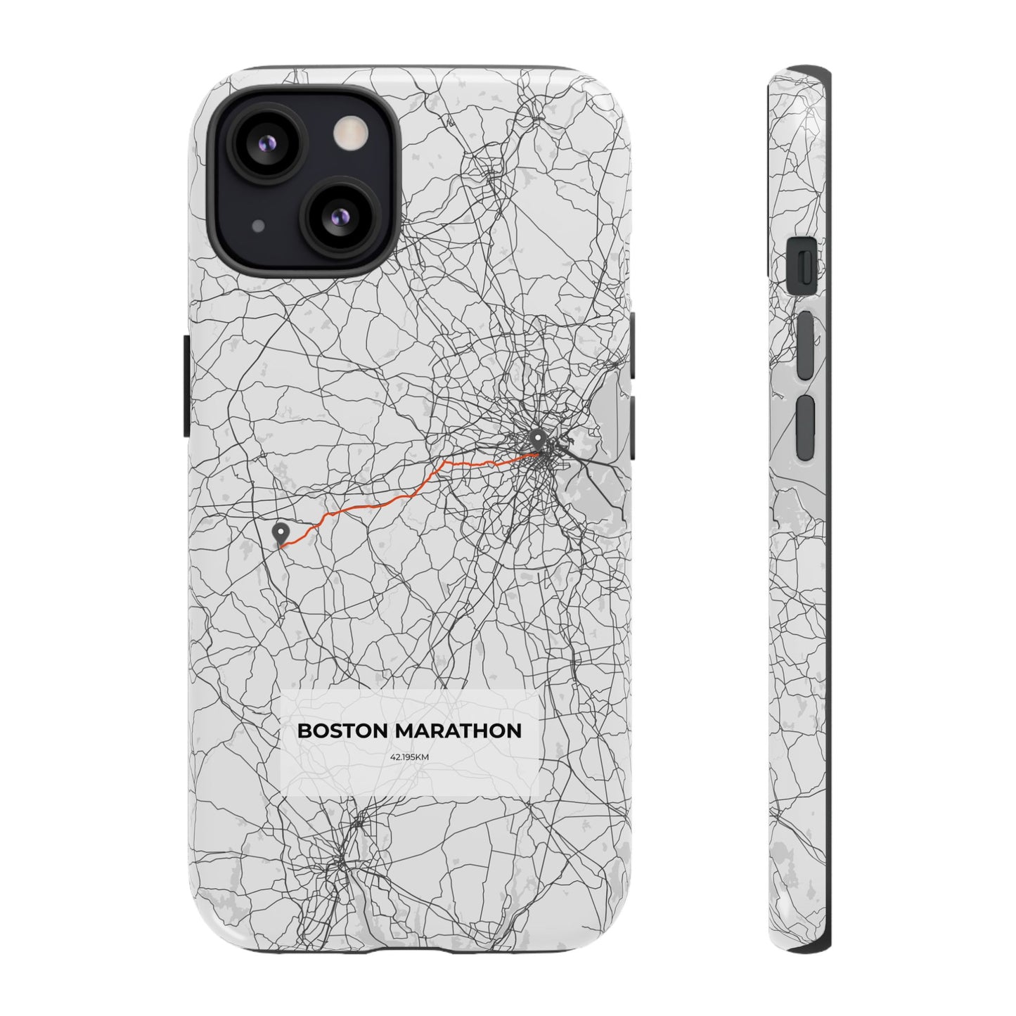 Boston Marathon Route Tough Phone Case