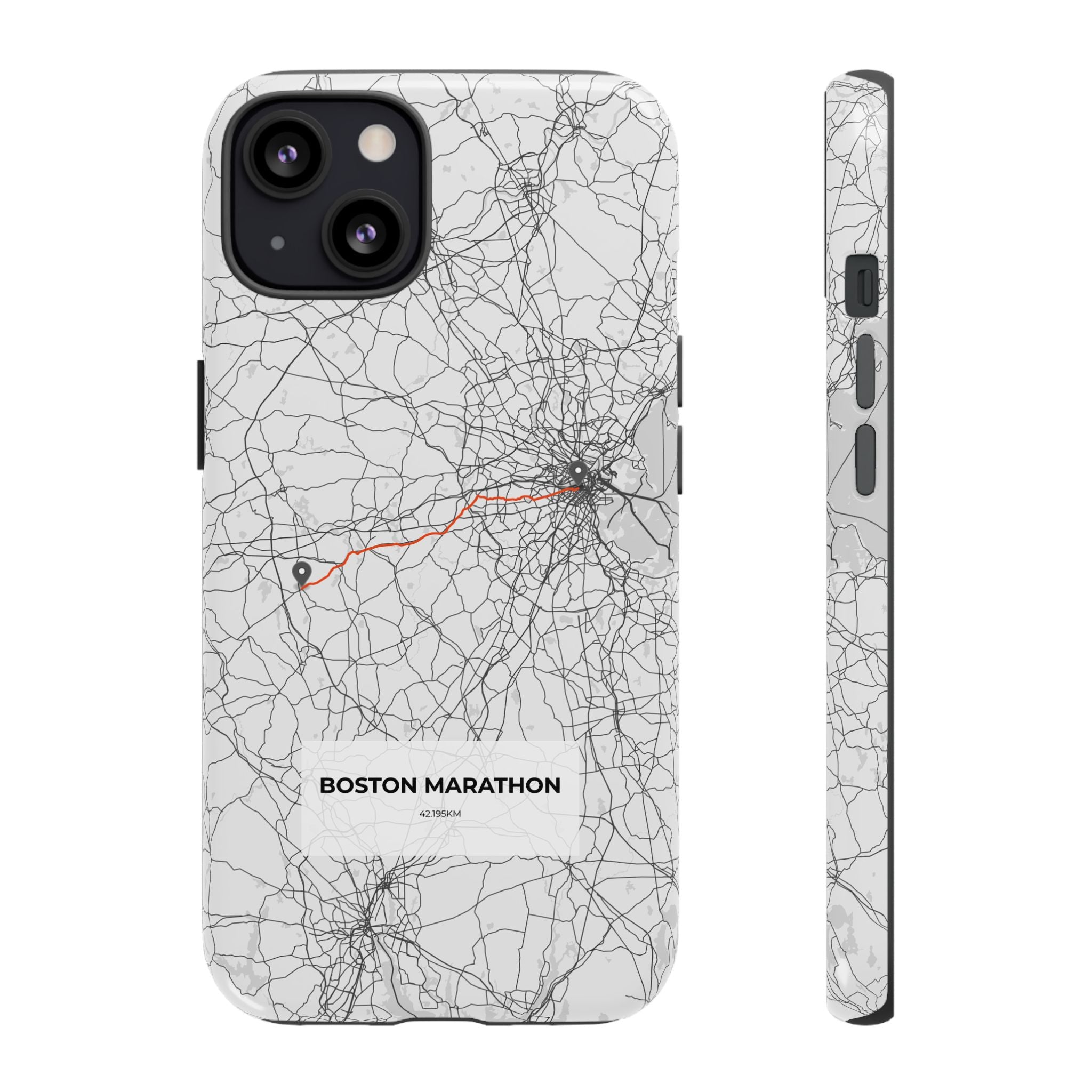 Boston Marathon Route Tough Phone Case