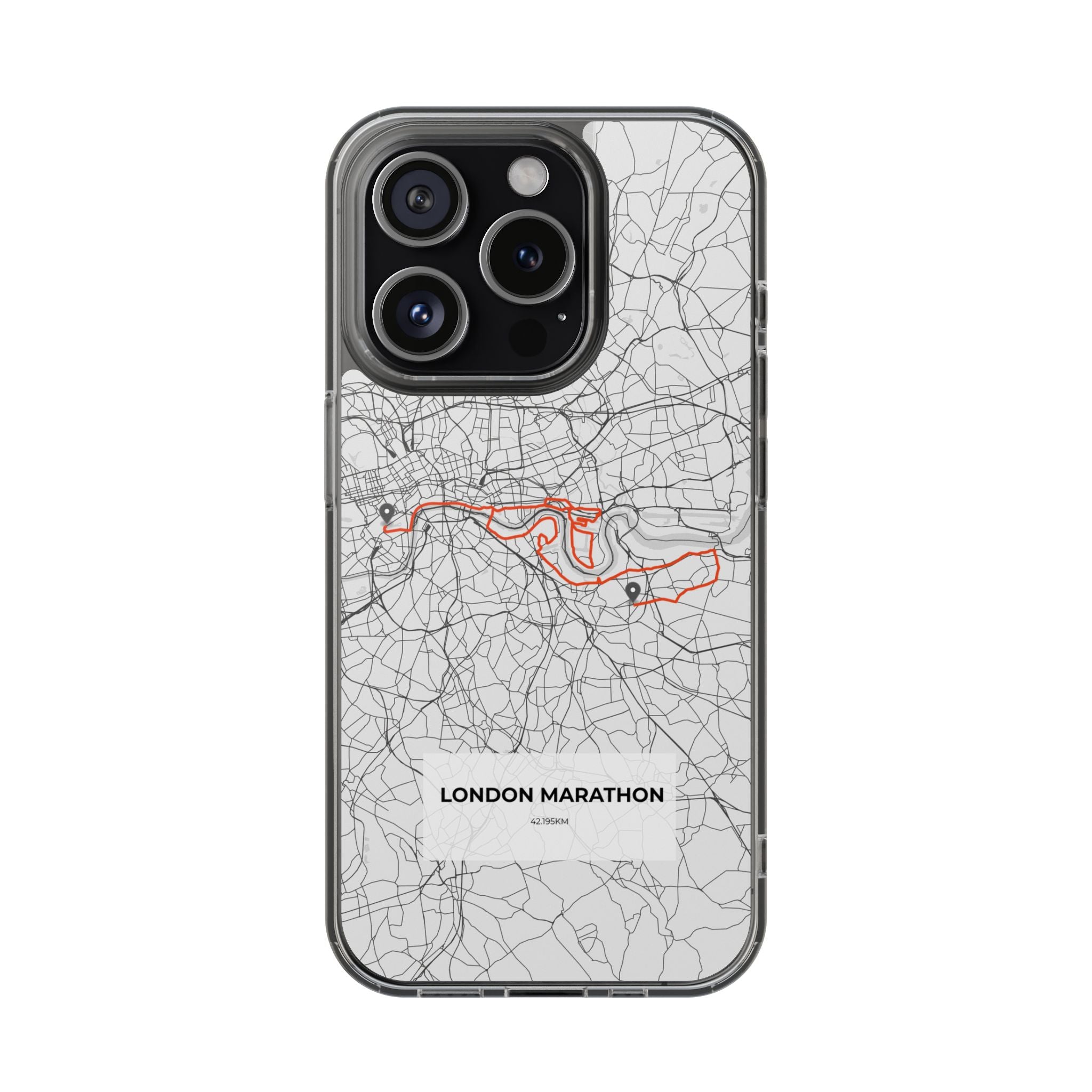 London Marathon Route Magnetic Clear Impact-Resistant Phone Case