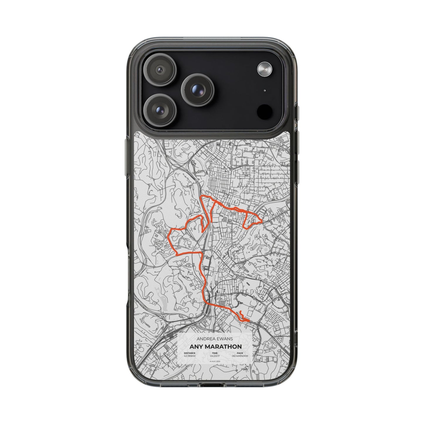 Customized Marathon Route Clear Impact-Resistant Phone Case