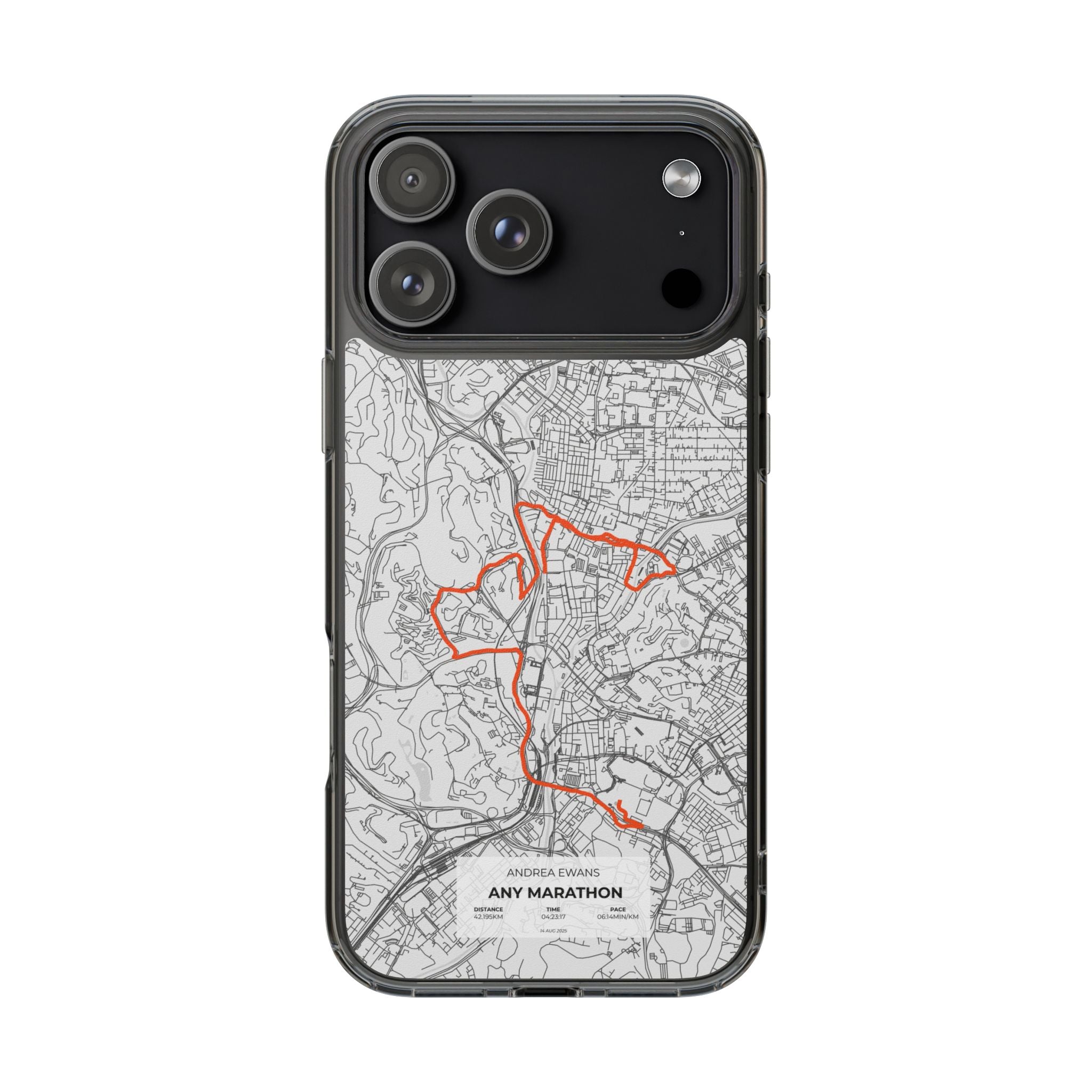 Customized Marathon Route Clear Impact-Resistant Phone Case