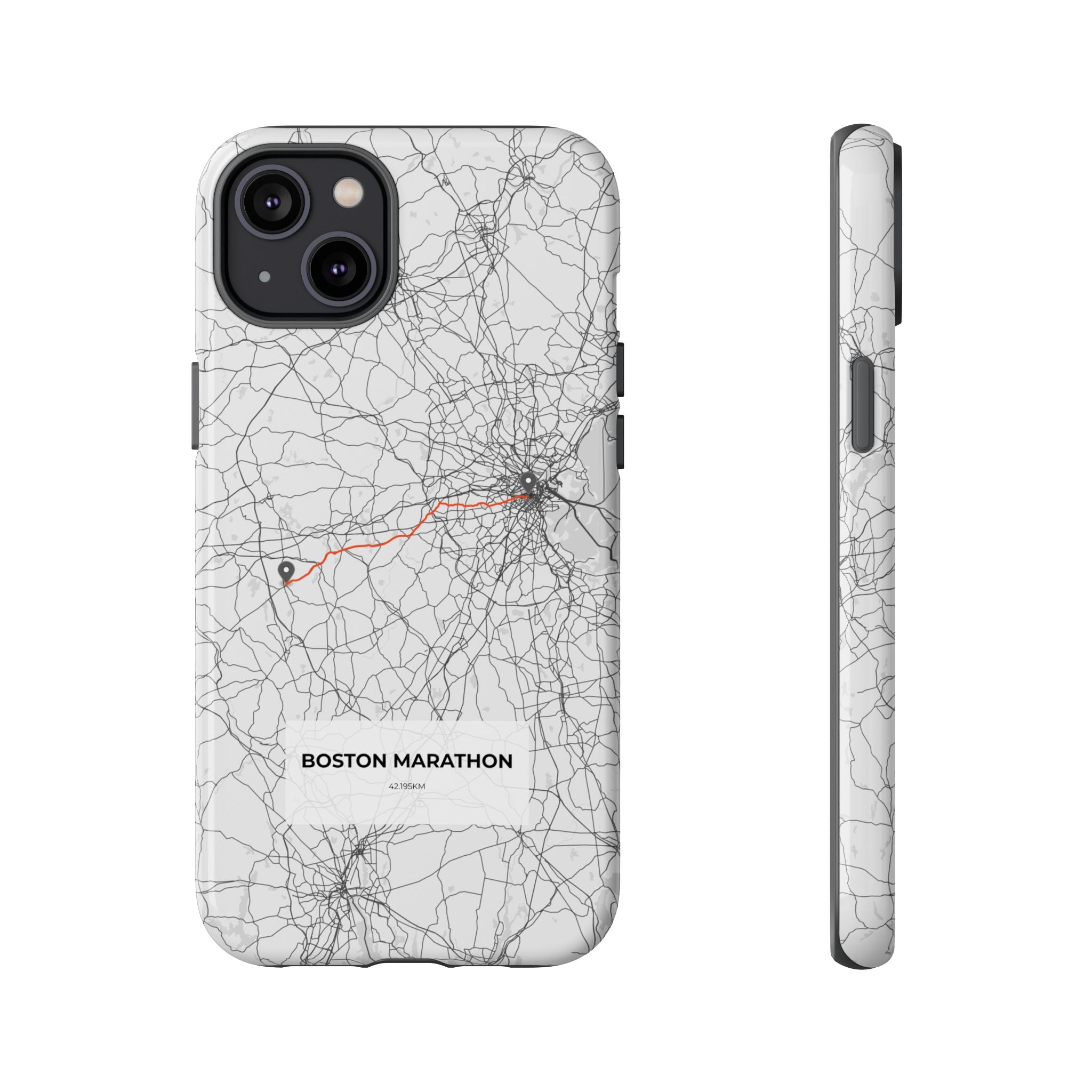 Boston Marathon Route Tough Phone Case