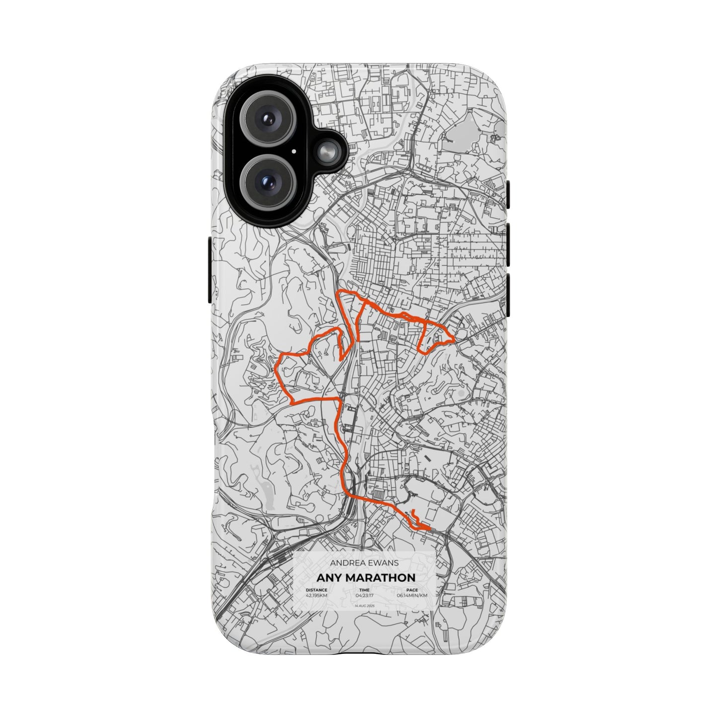 Customized Marathon Route Tough Phone Case