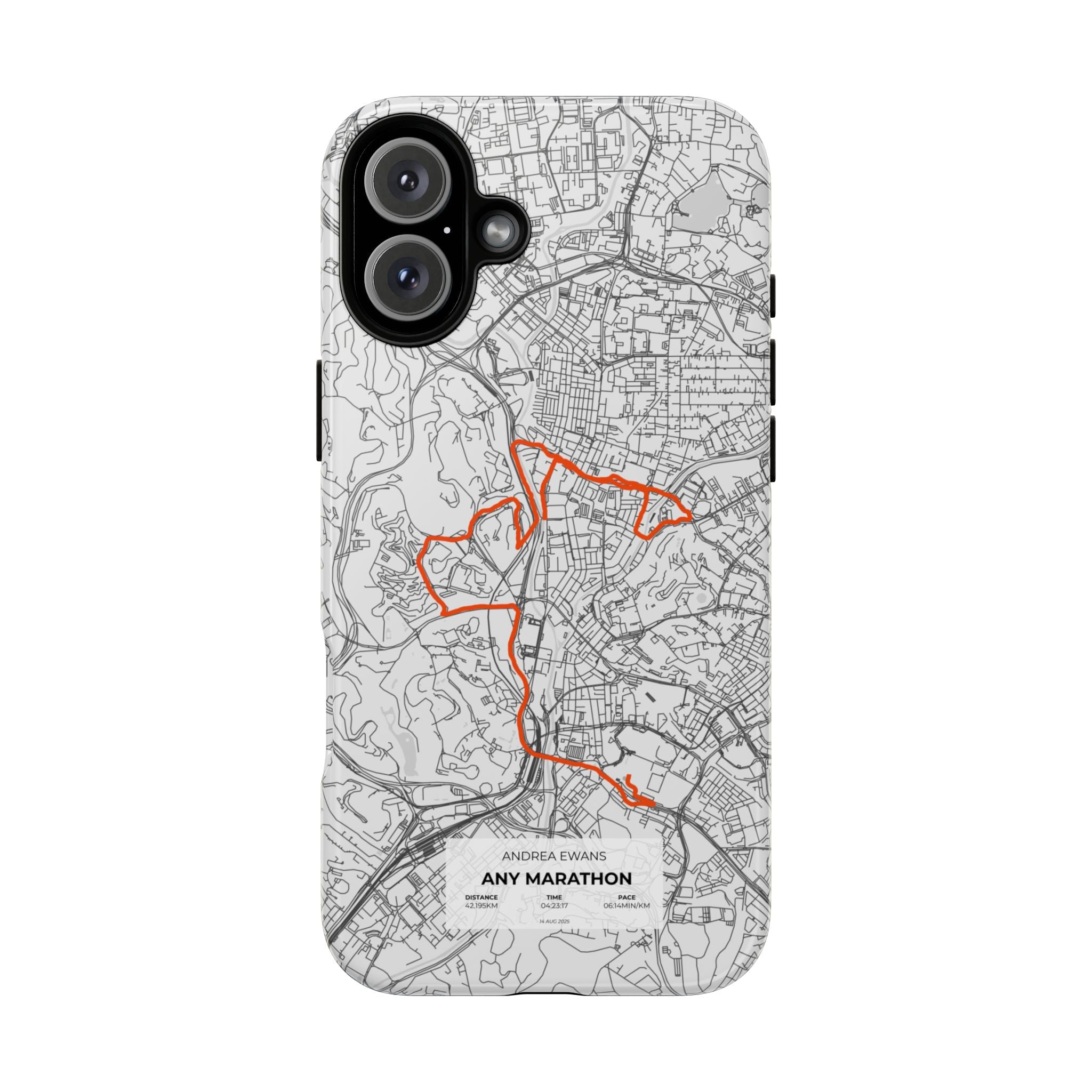Customized Marathon Route Tough Phone Case