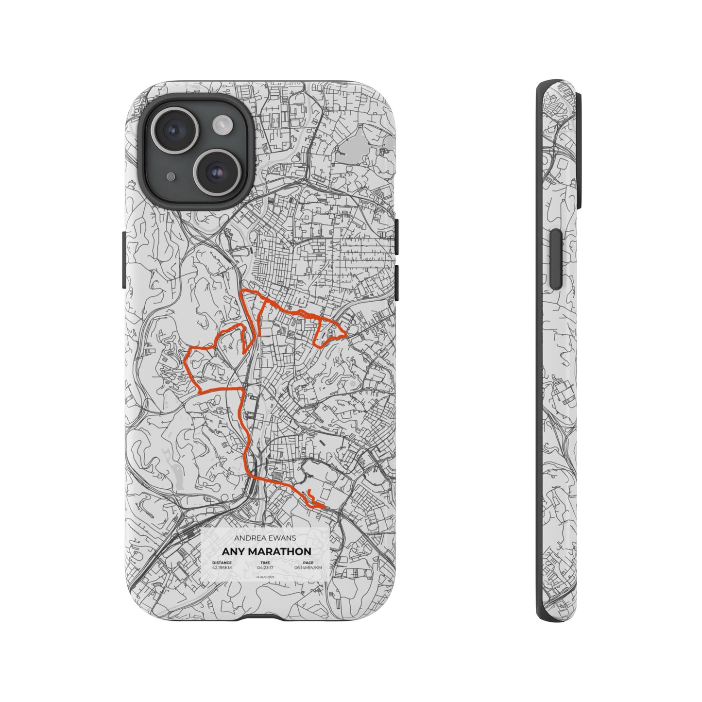 Customized Marathon Route Tough Phone Case