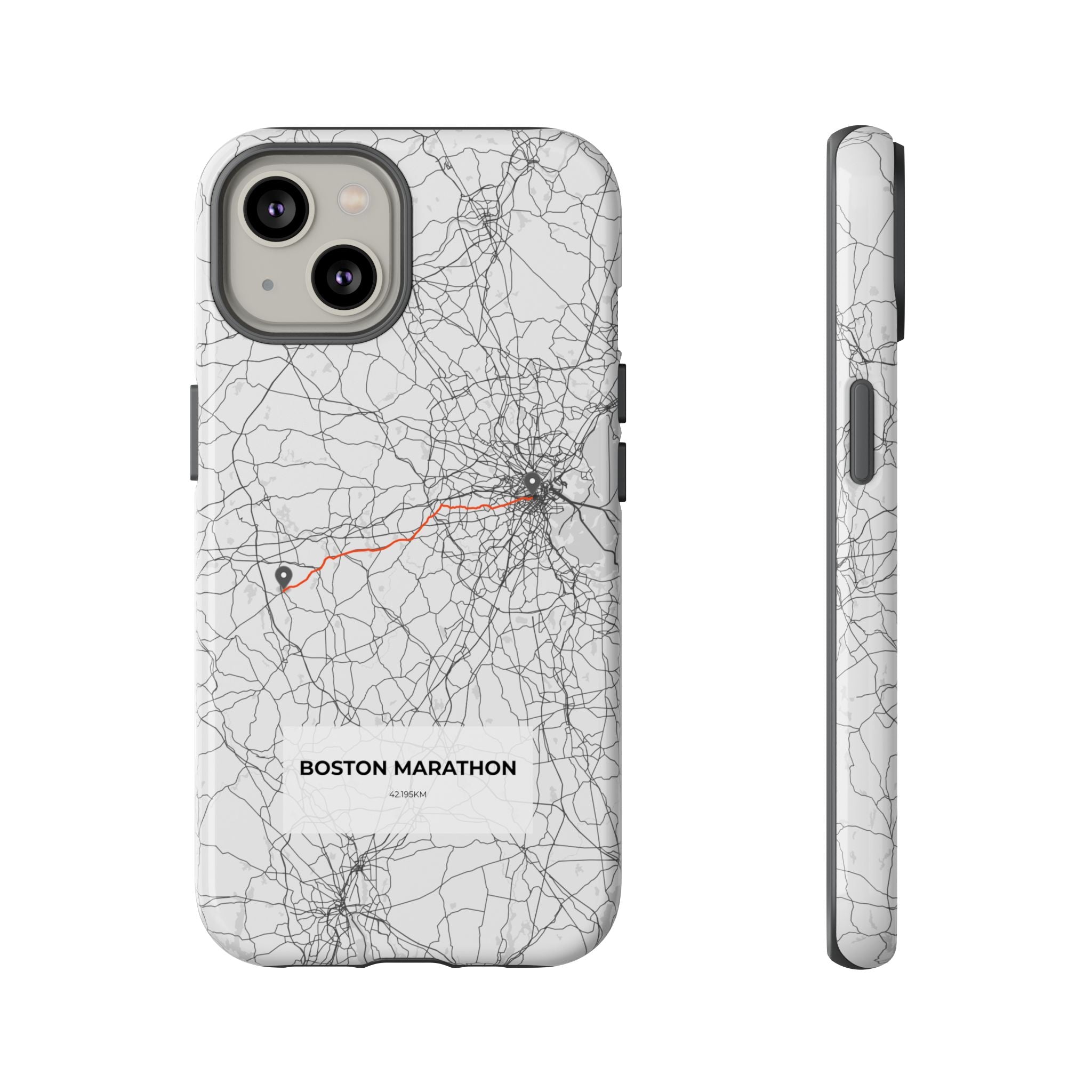 Boston Marathon Route Tough Phone Case