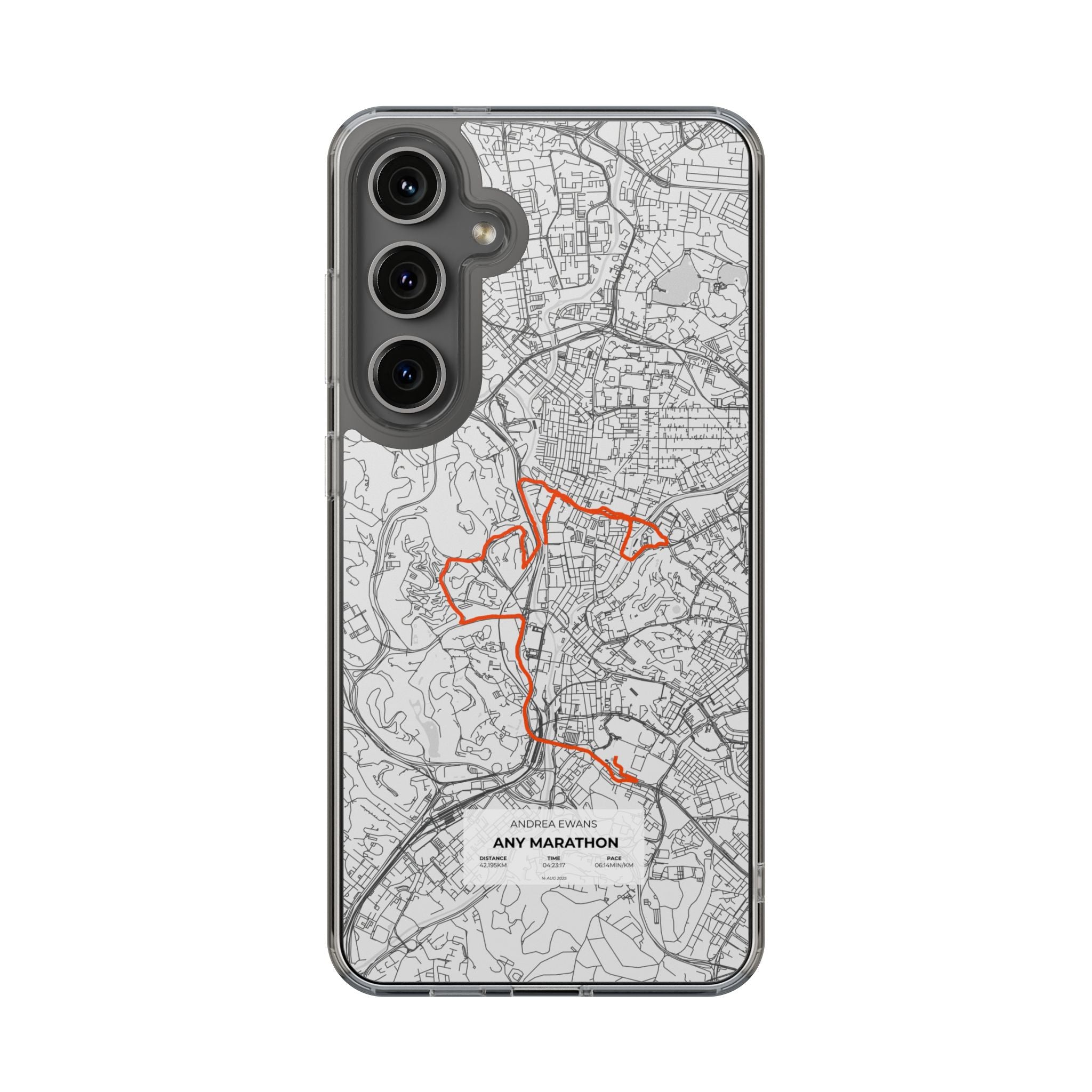 Customized Marathon Route Clear Impact-Resistant Phone Case