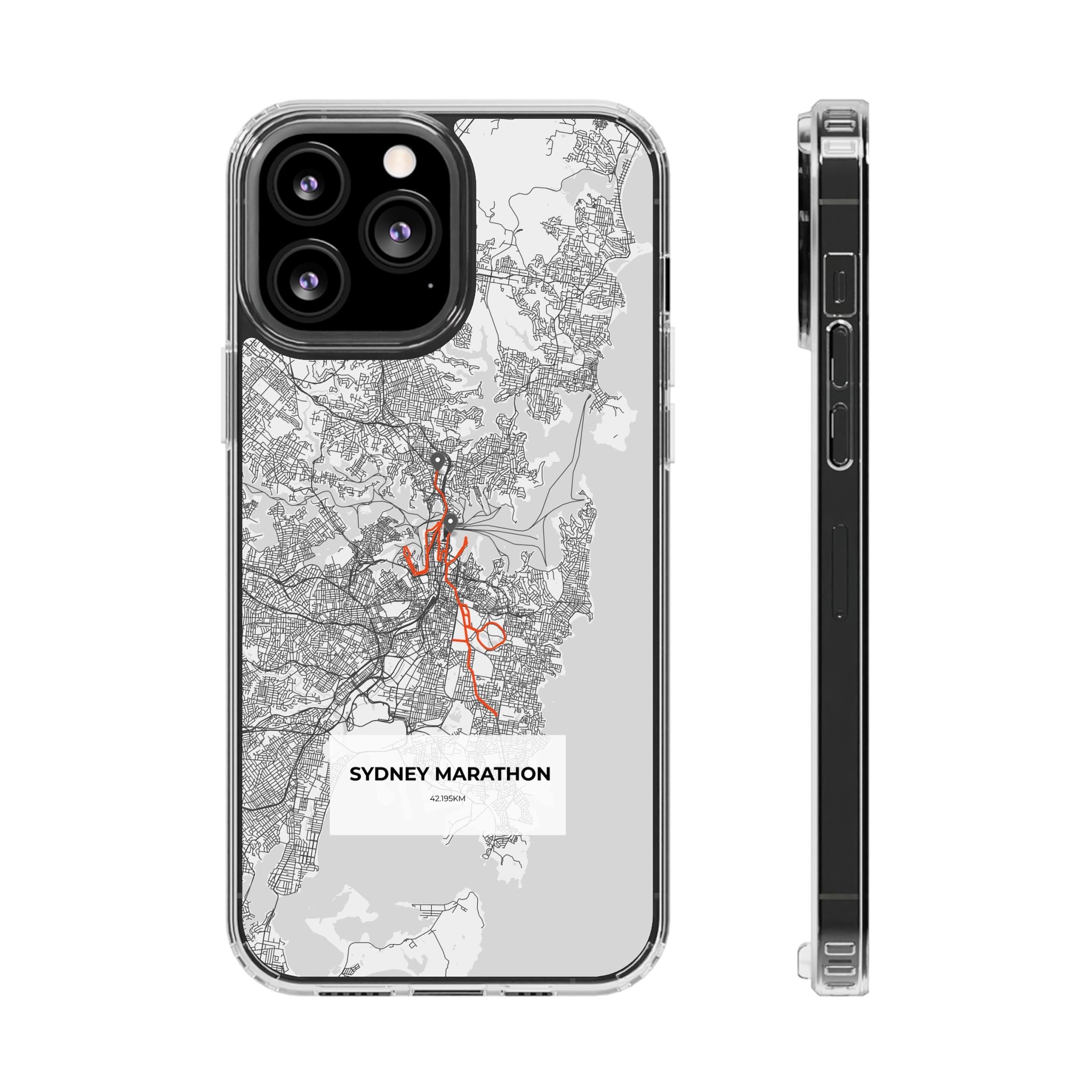 Sydney Marathon Route Clear Impact-Resistant Phone Case