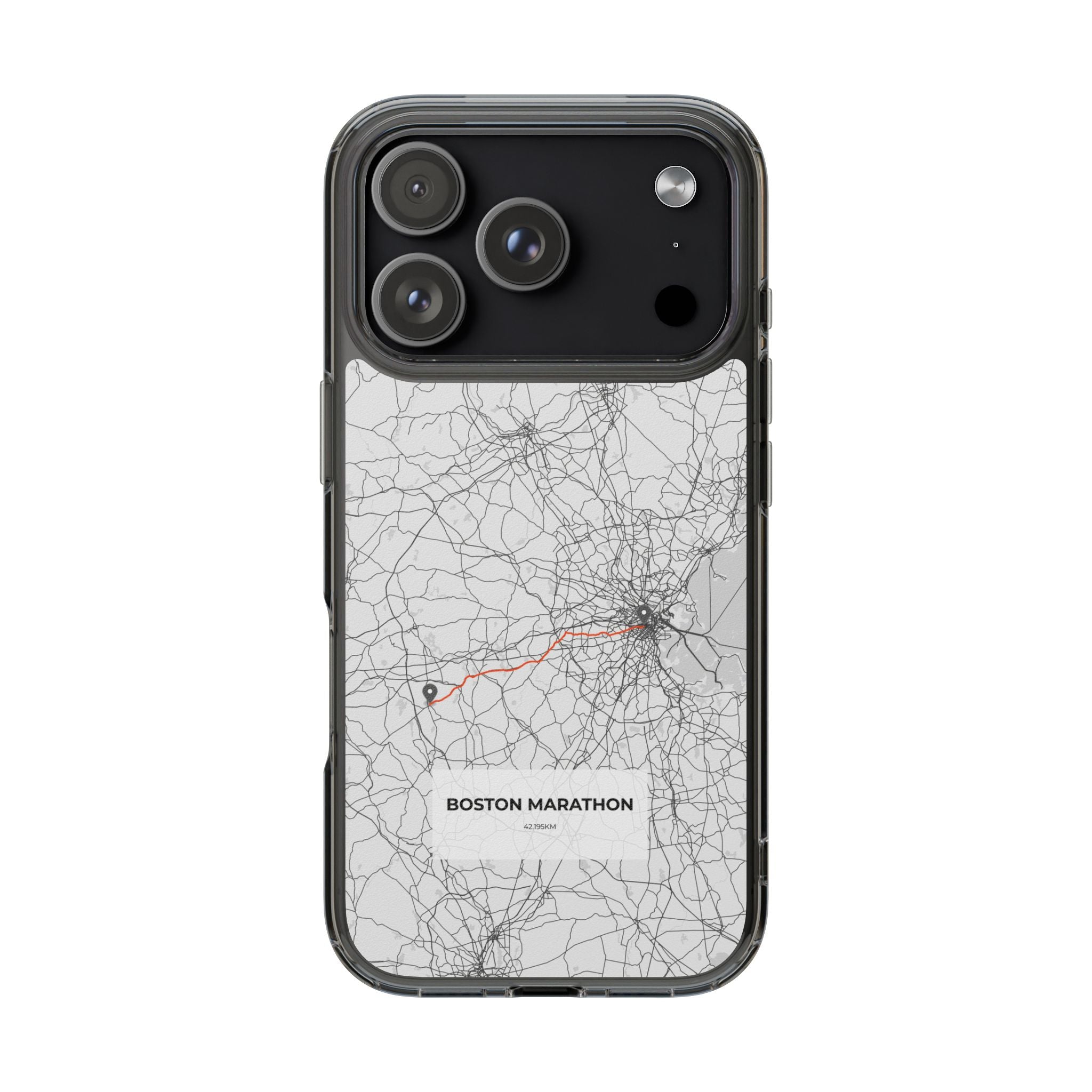 Boston Marathon Route Clear Impact-Resistant Phone Case