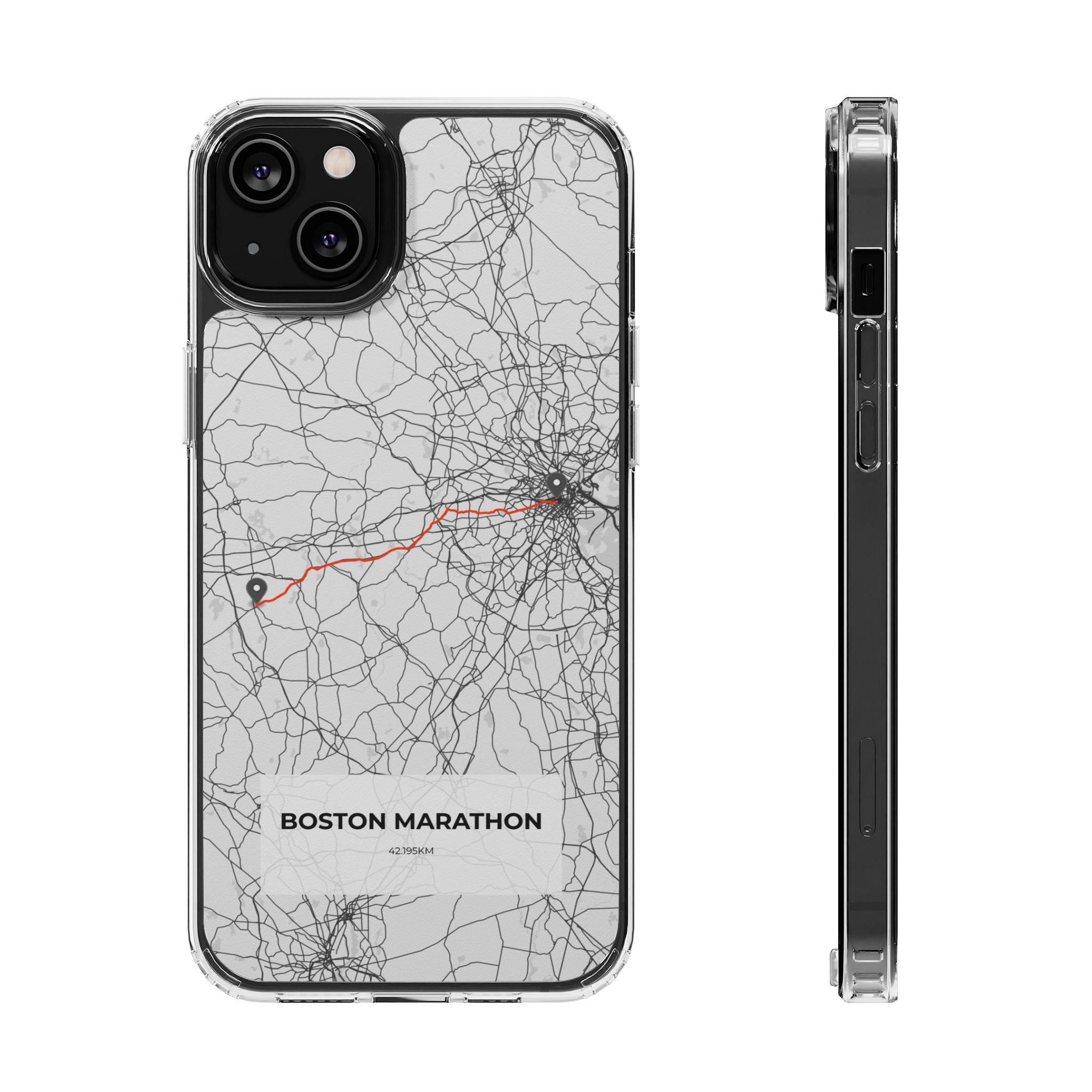 Boston Marathon Route Magnetic Clear Impact-Resistant Phone Case