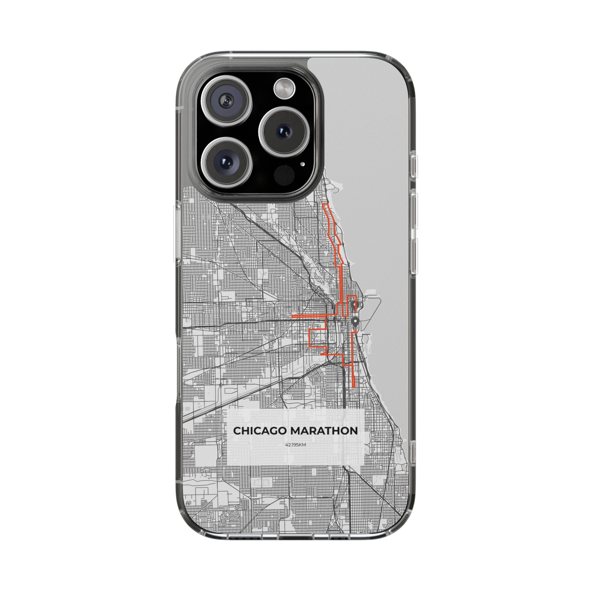 Chicago Marathon Route Clear Impact-Resistant Phone Case