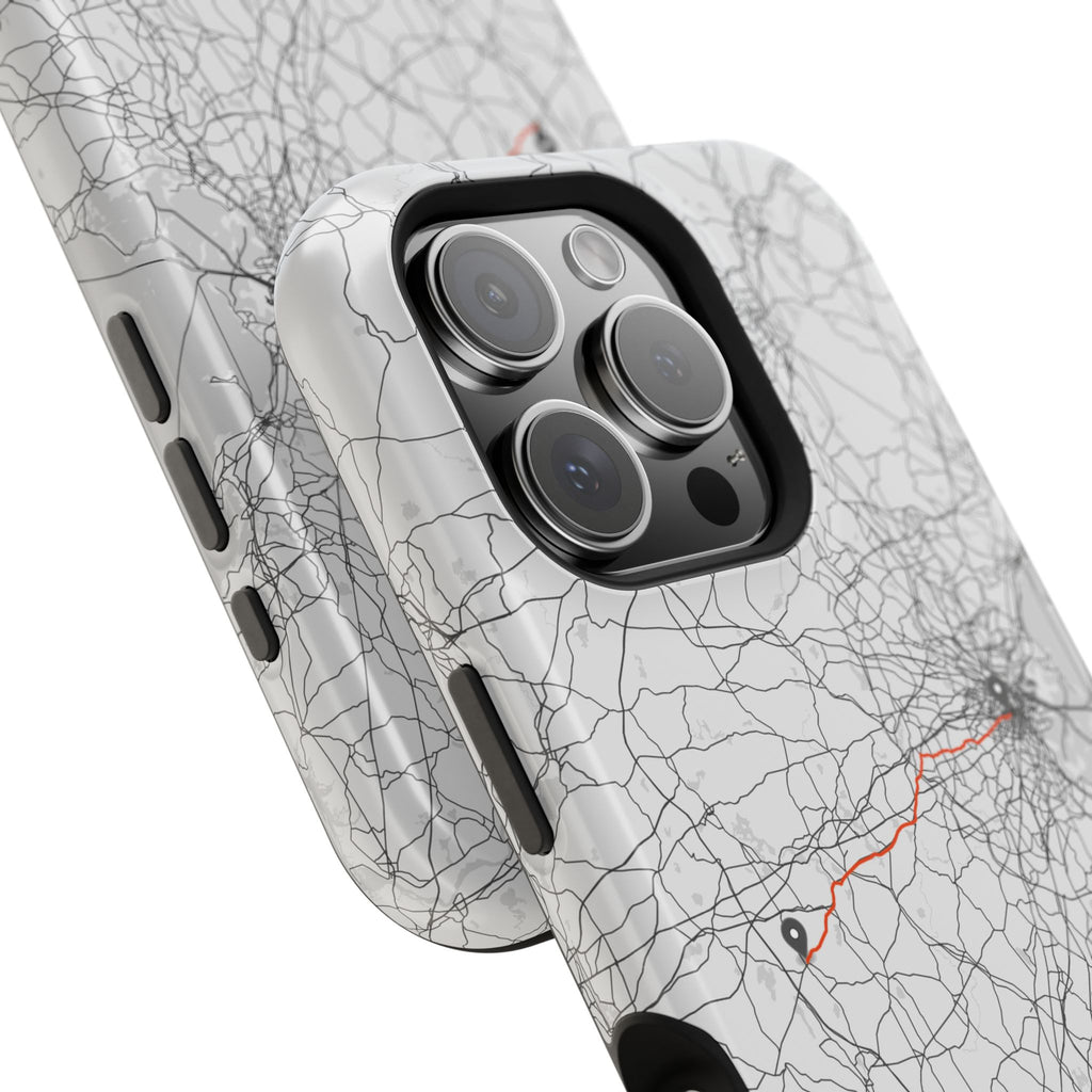 Boston Marathon Route Magnetic Impact-Resistant Phone Case