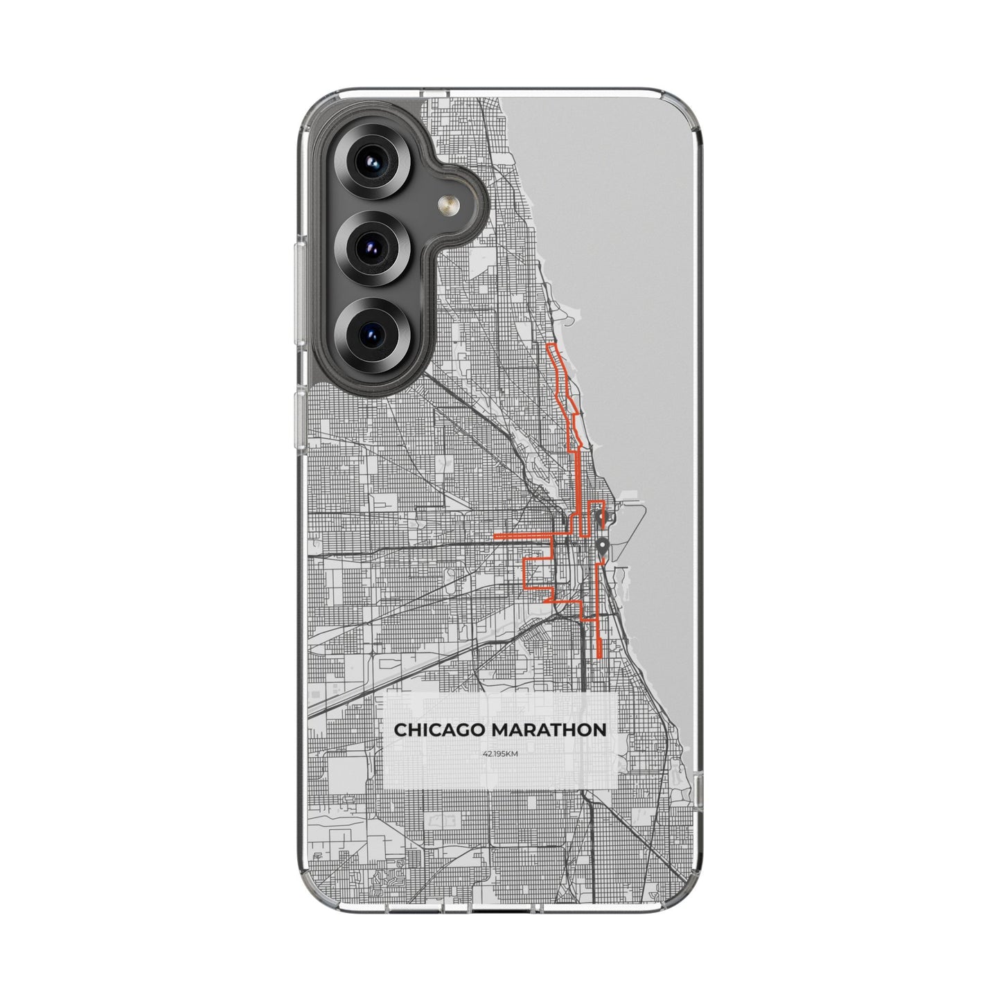 Chicago Marathon Route Clear Impact-Resistant Phone Case