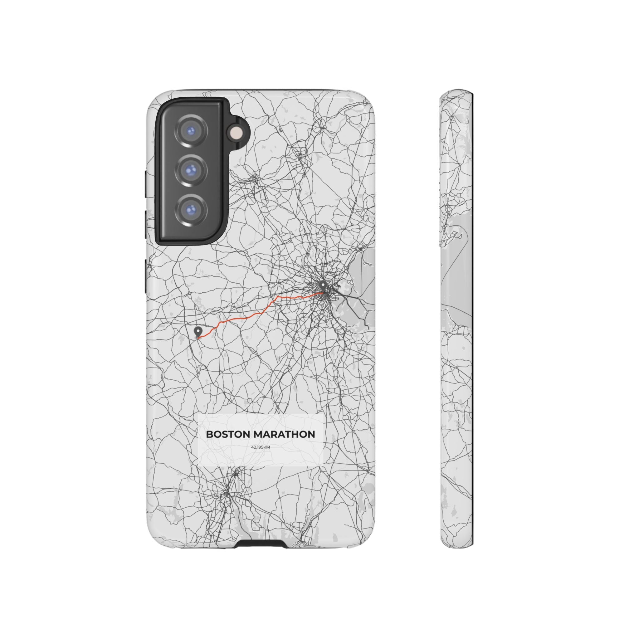 Boston Marathon Route Tough Phone Case