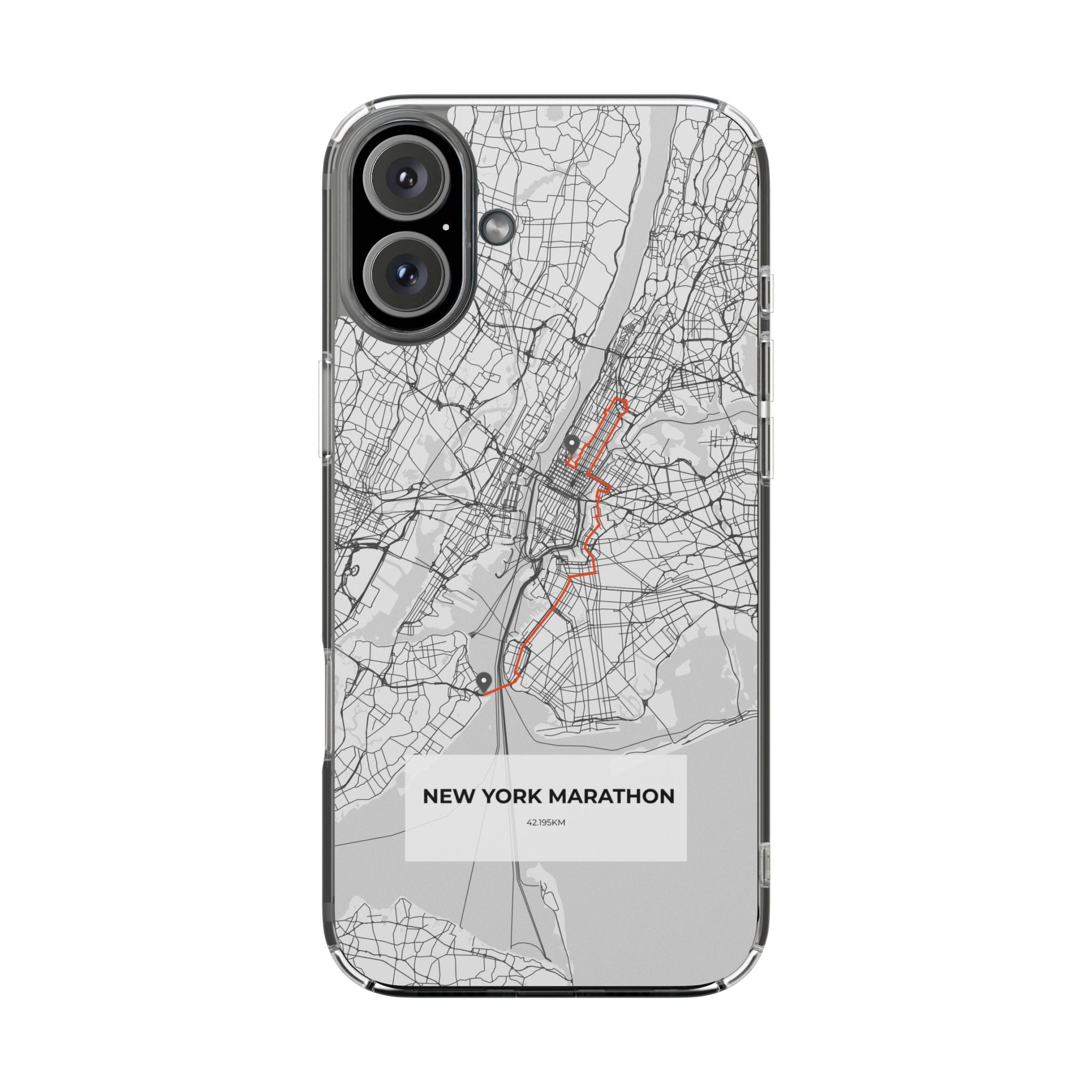 New York Marathon Route Clear Impact-Resistant Phone Case