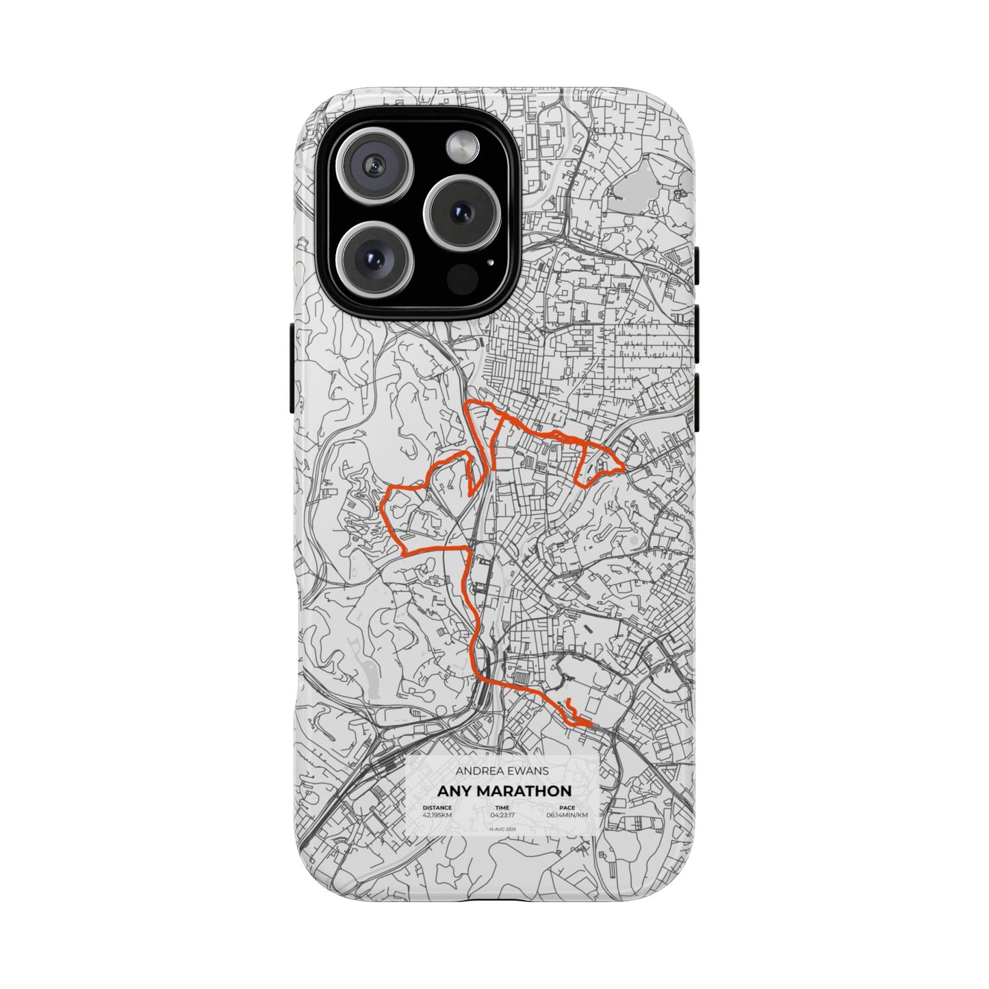 Customized Marathon Route Tough Phone Case