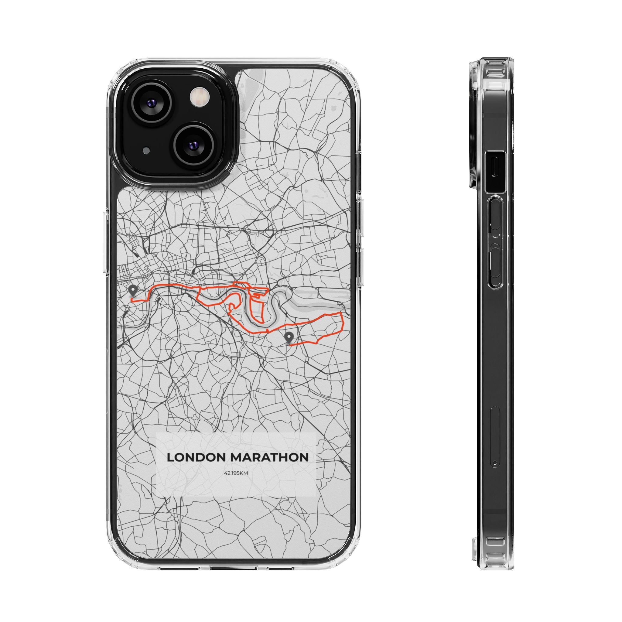 London Marathon Route Magnetic Clear Impact-Resistant Phone Case