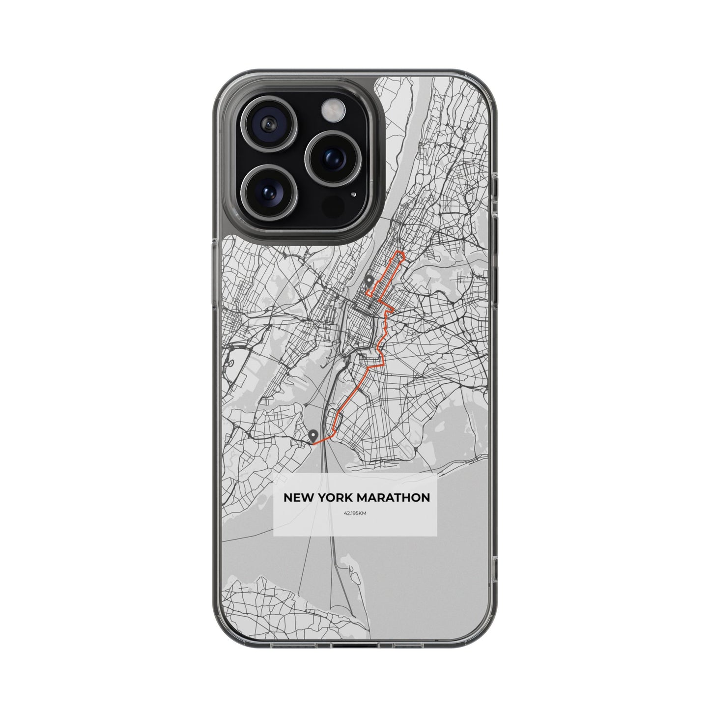 New York Marathon Route Magnetic Clear Impact-Resistant Phone Case
