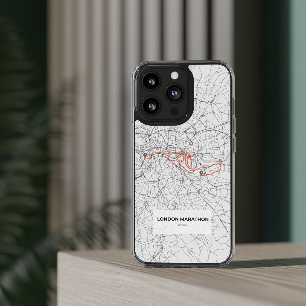 London Marathon Route Clear Impact-Resistant Phone Case