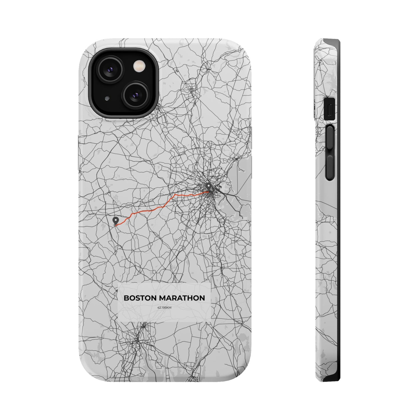 Boston Marathon Route Magnetic Impact-Resistant Phone Case