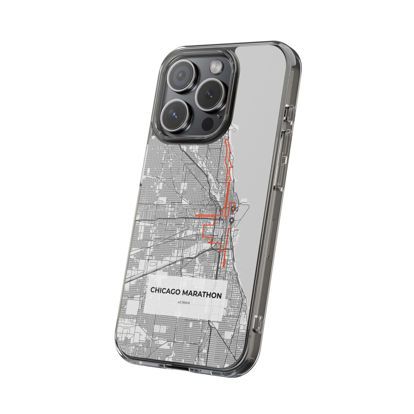 Chicago Marathon Route Clear Impact-Resistant Phone Case