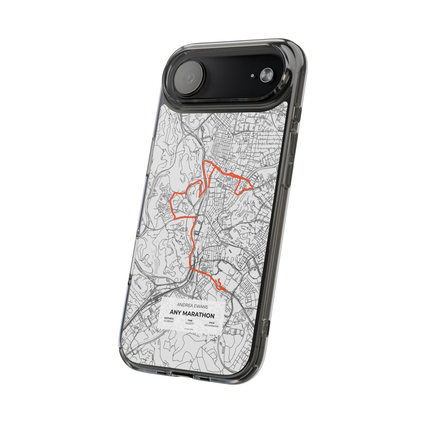 Customized Marathon Route Clear Impact-Resistant Phone Case