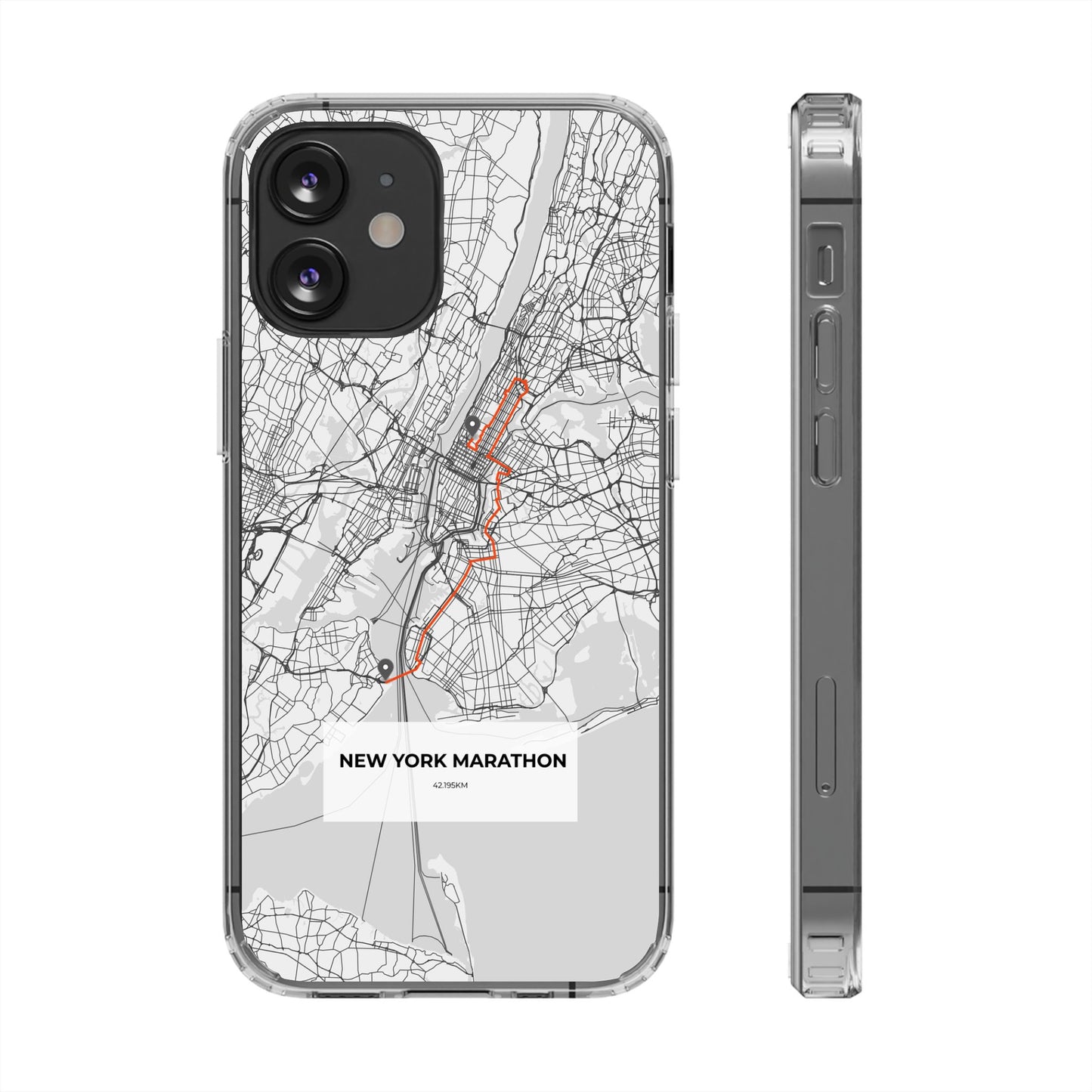 New York Marathon Route Magnetic Clear Impact-Resistant Phone Case