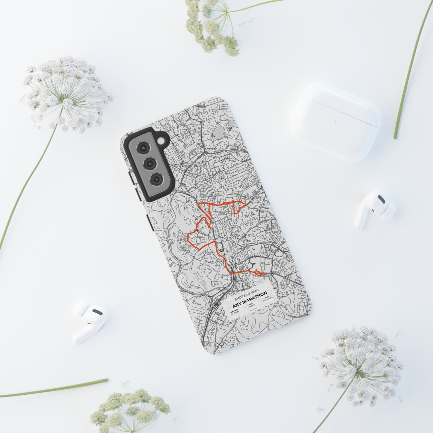 Customized Marathon Route Tough Phone Case