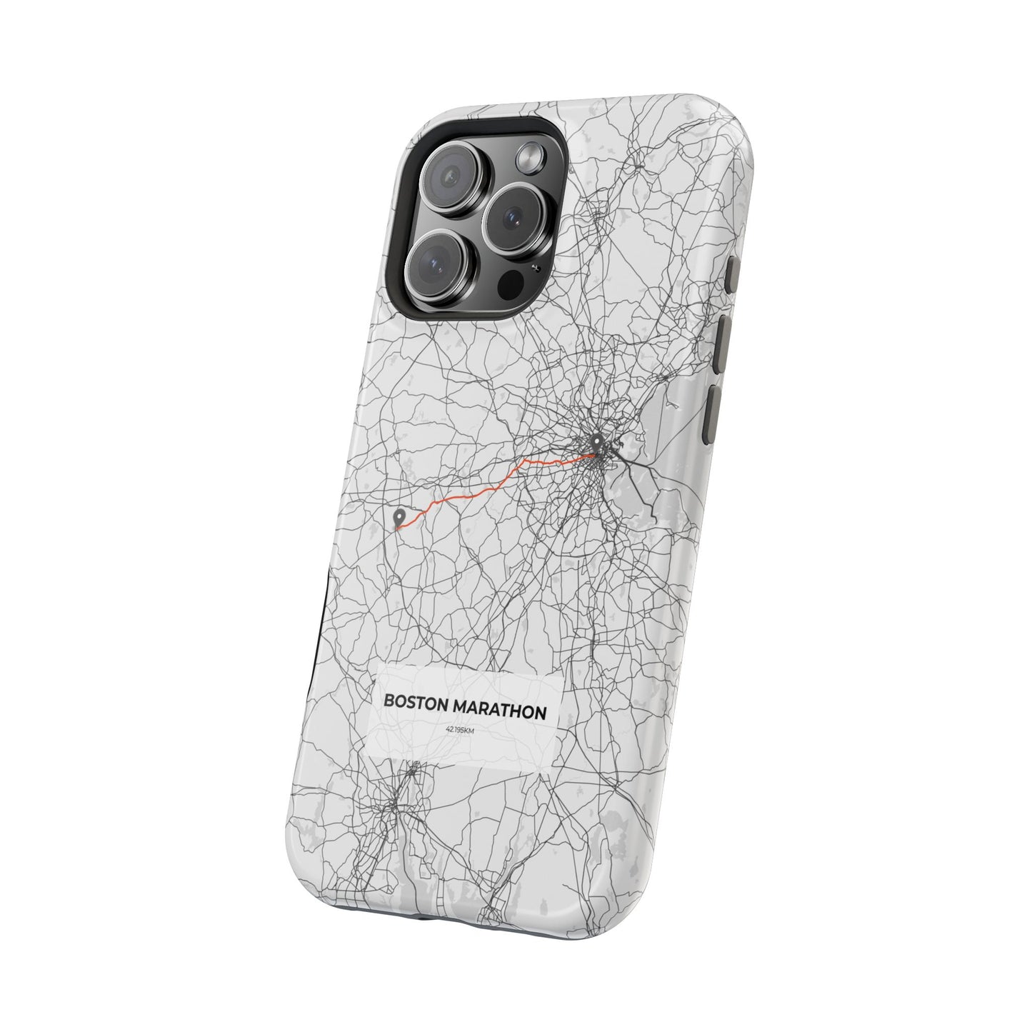 Boston Marathon Route Magnetic Impact-Resistant Phone Case