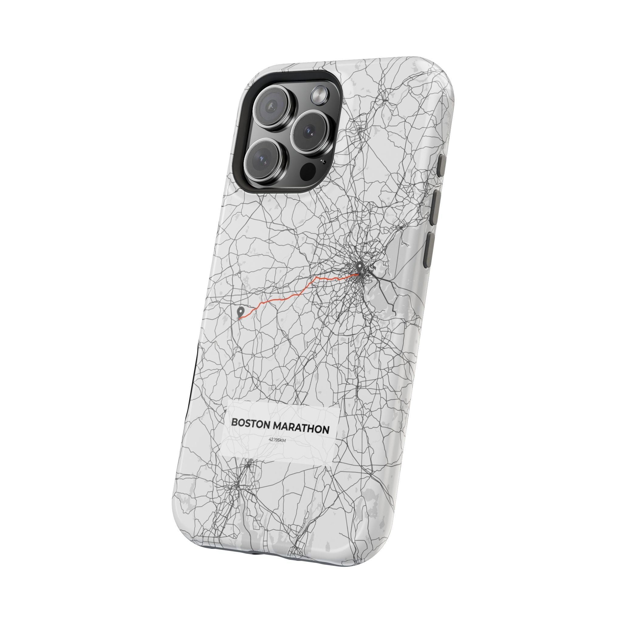 Boston Marathon Route Magnetic Impact-Resistant Phone Case