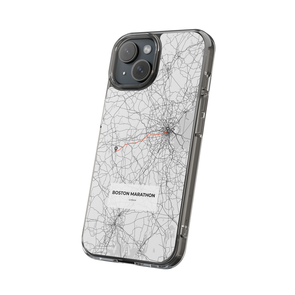 Boston Marathon Route Clear Impact-Resistant Phone Case