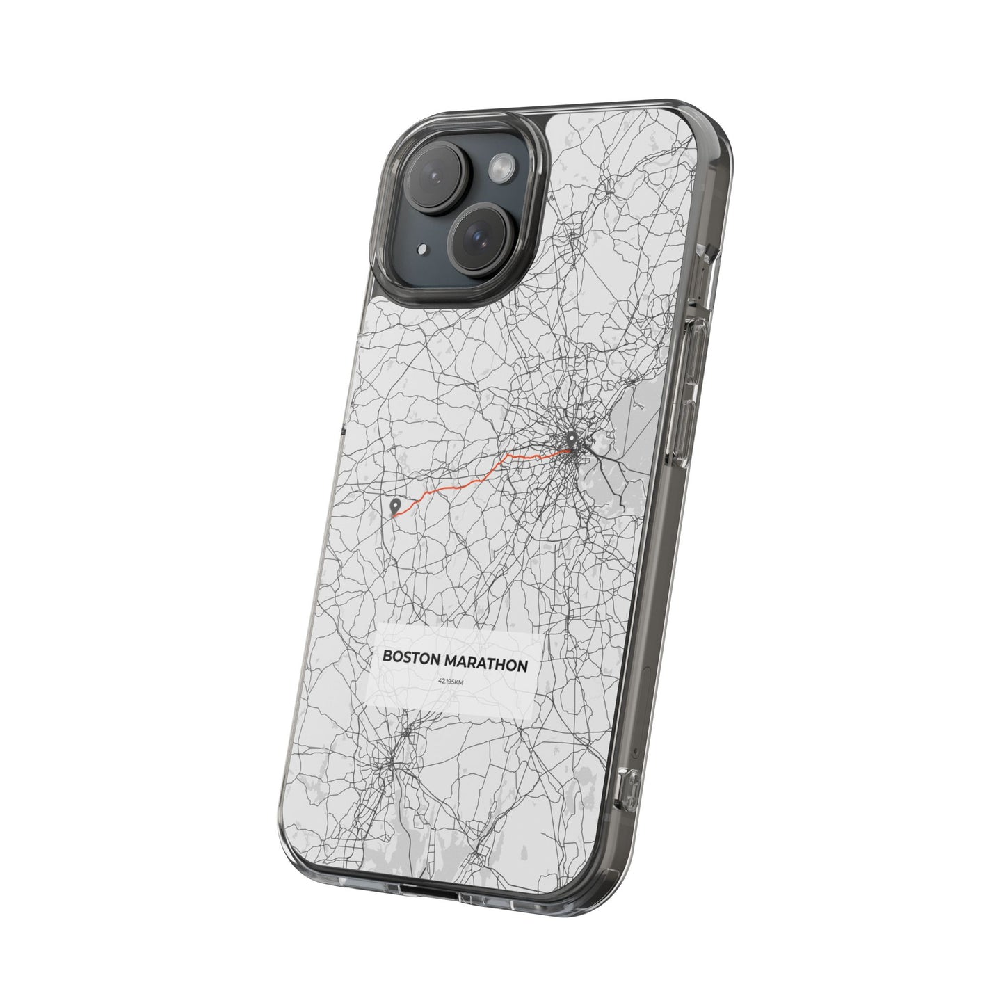 Boston Marathon Route Clear Impact-Resistant Phone Case