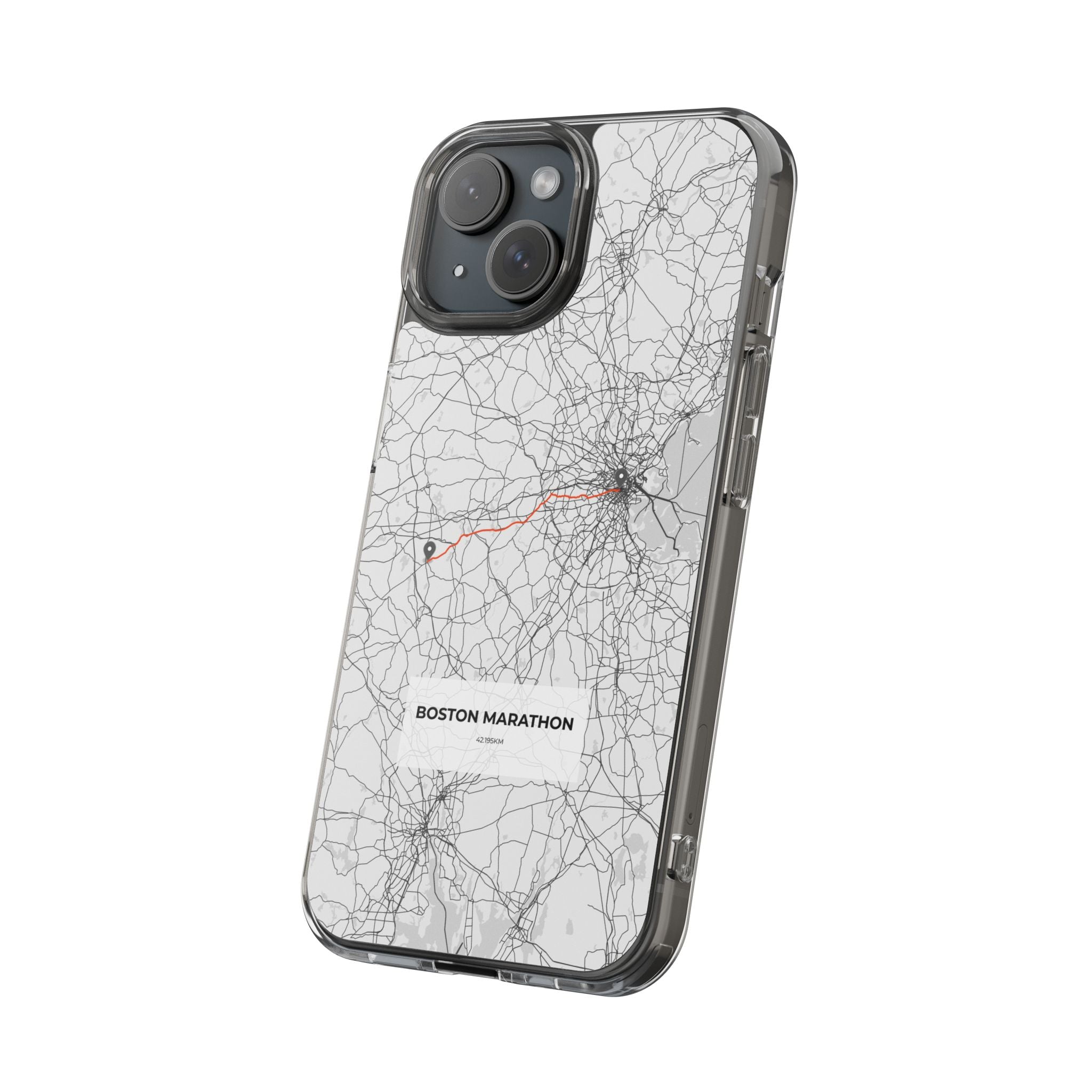 Boston Marathon Route Clear Impact-Resistant Phone Case